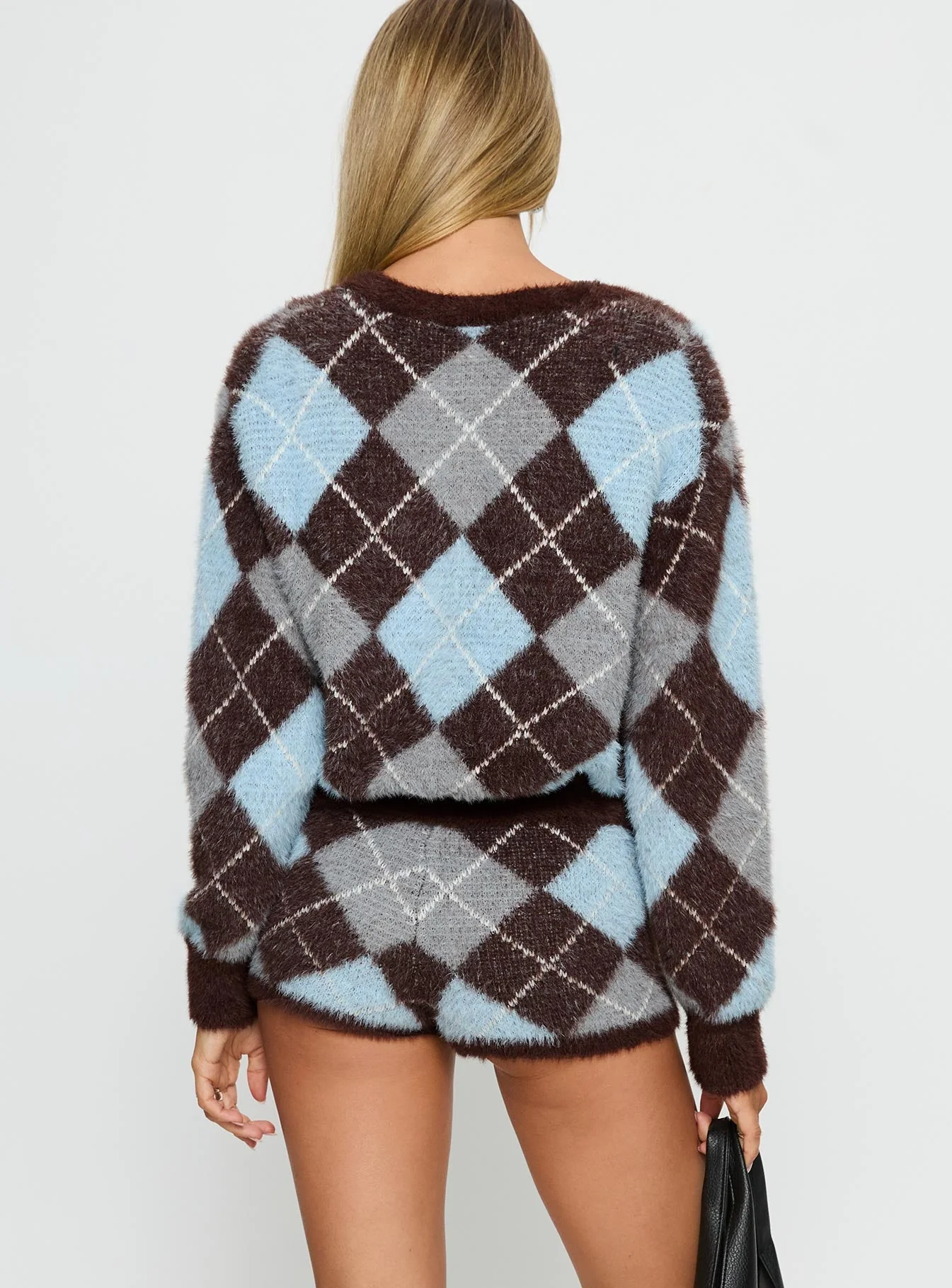 Kenlea Micro Shorts Blue Argyle - Image 5