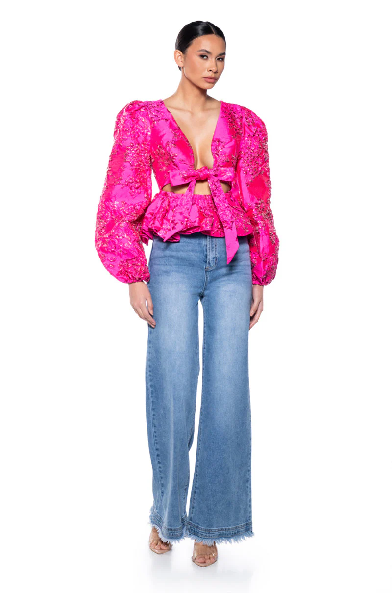 KENNA TIE FRONT BLOUSE - Image 3