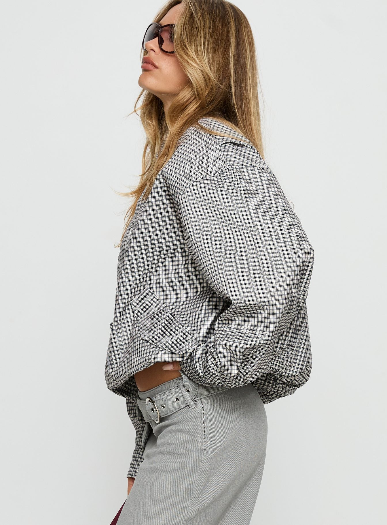 Kenny Bomber Jacket Cream Check - Image 4