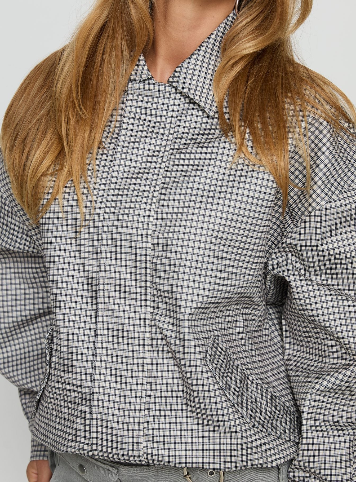 Kenny Bomber Jacket Cream Check - Image 6