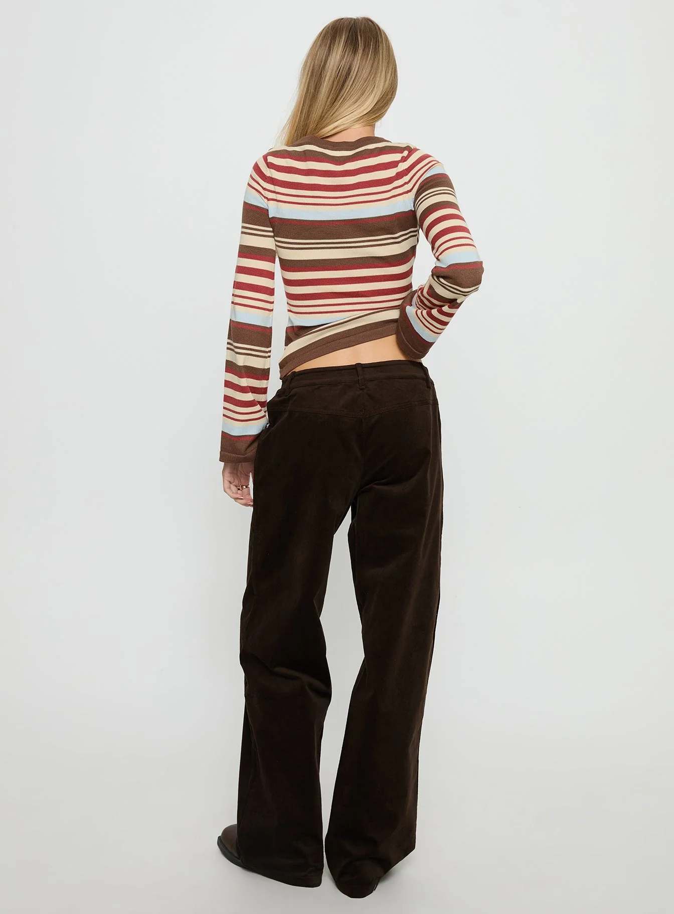 Kenza Wide Leg Corduroy Pant Brown - Image 5