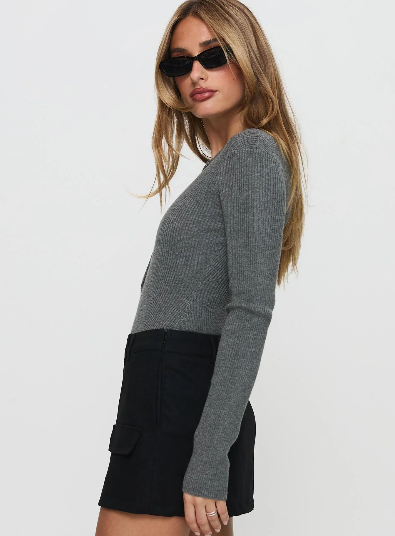 Kerra Long Sleeve Bodysuit Charcoal - Image 4