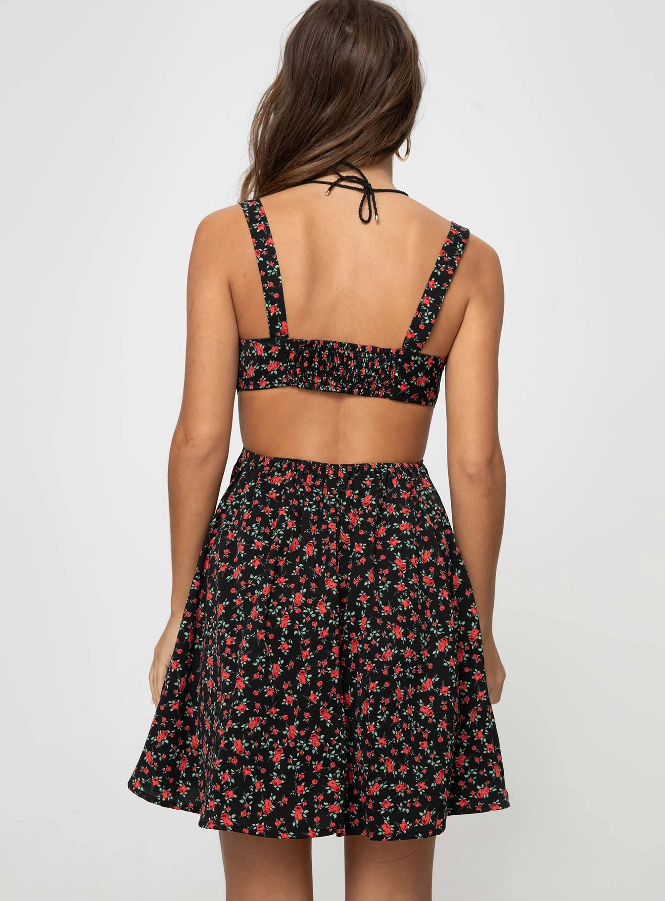 Khalia Mini Dress Black Floral - Image 5