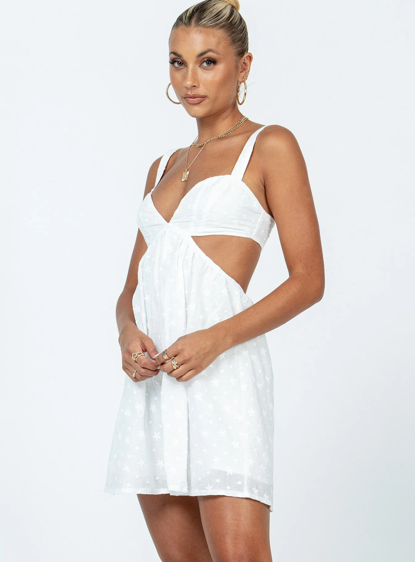 Khalia Mini Dress White - Image 4