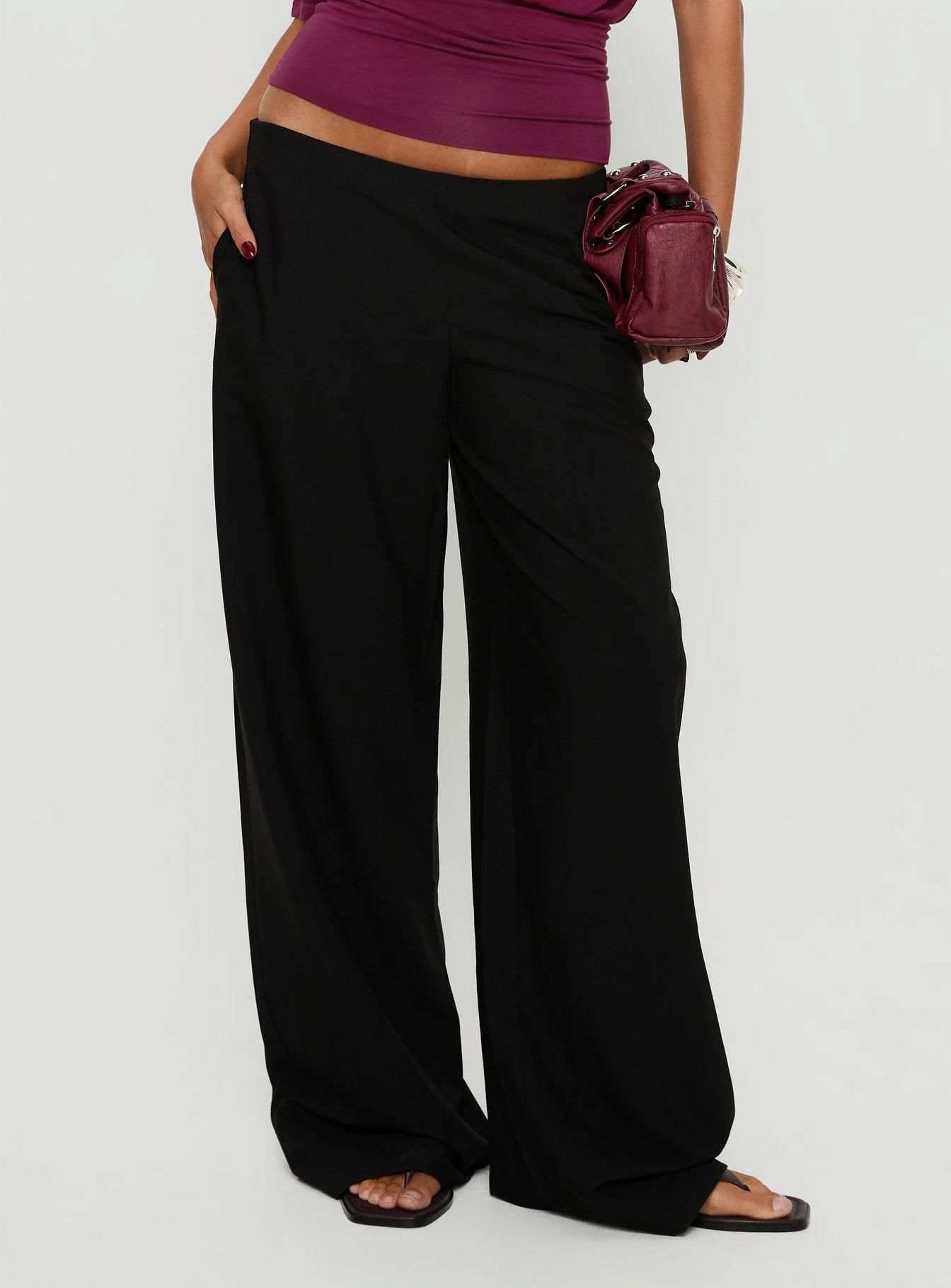 Khane Low Rise Wide Leg Pant Black - Image 2