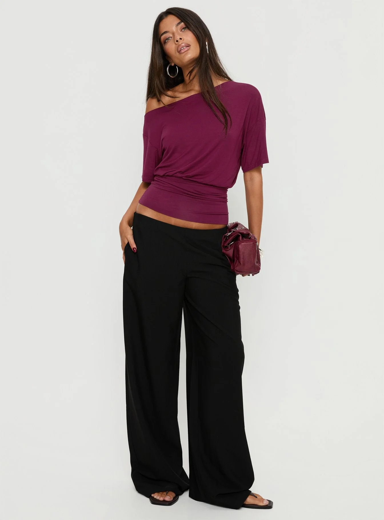 Khane Low Rise Wide Leg Pant Black - Image 3