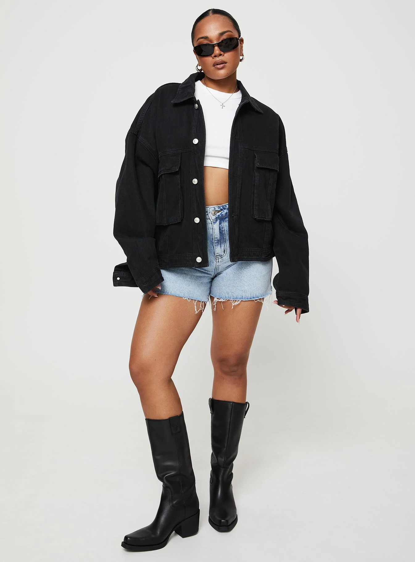 Kier Oversized Jacket Denim Black - Image 3
