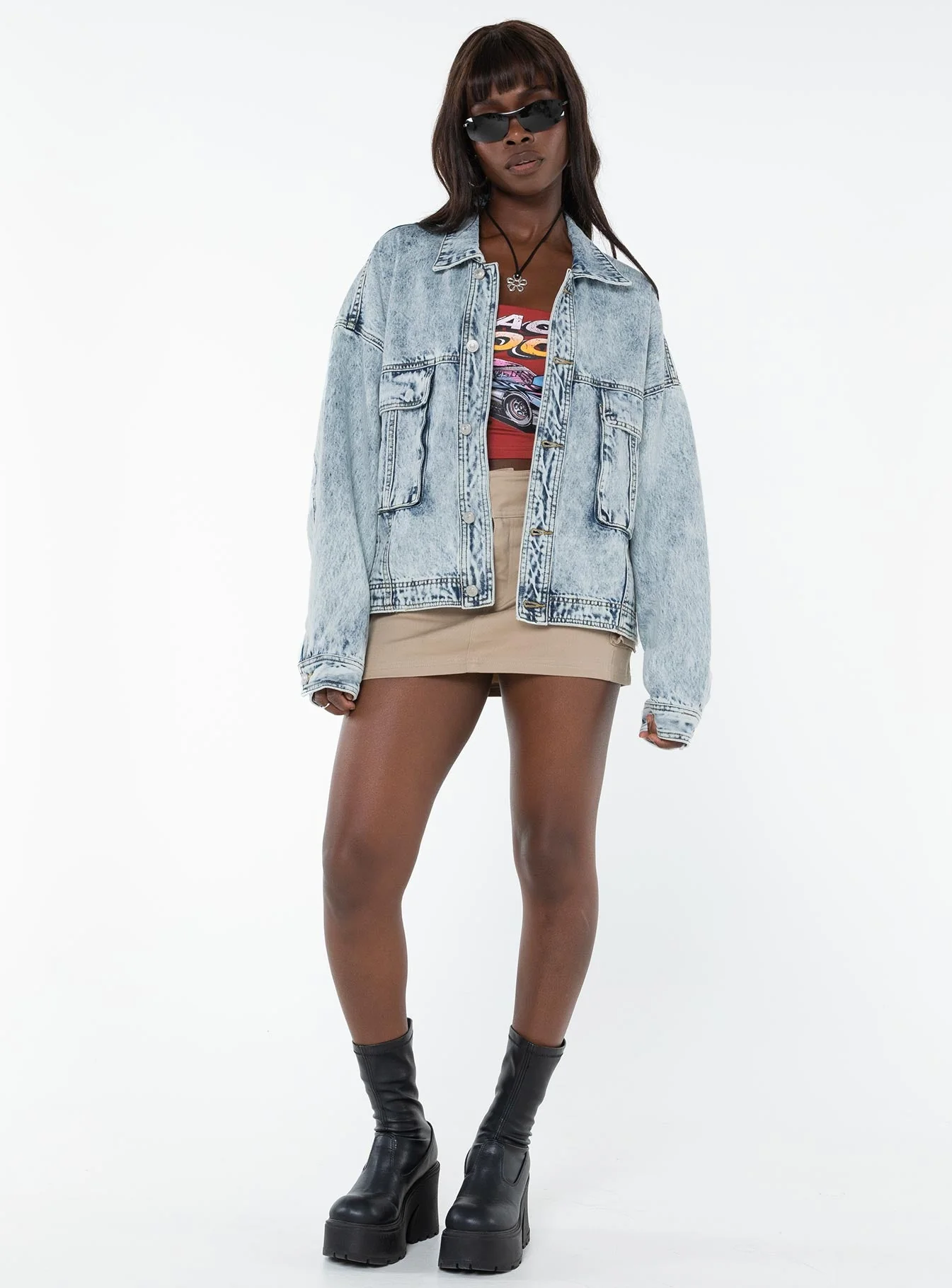 Kier Oversized Jacket Denim Light Wash - Image 3