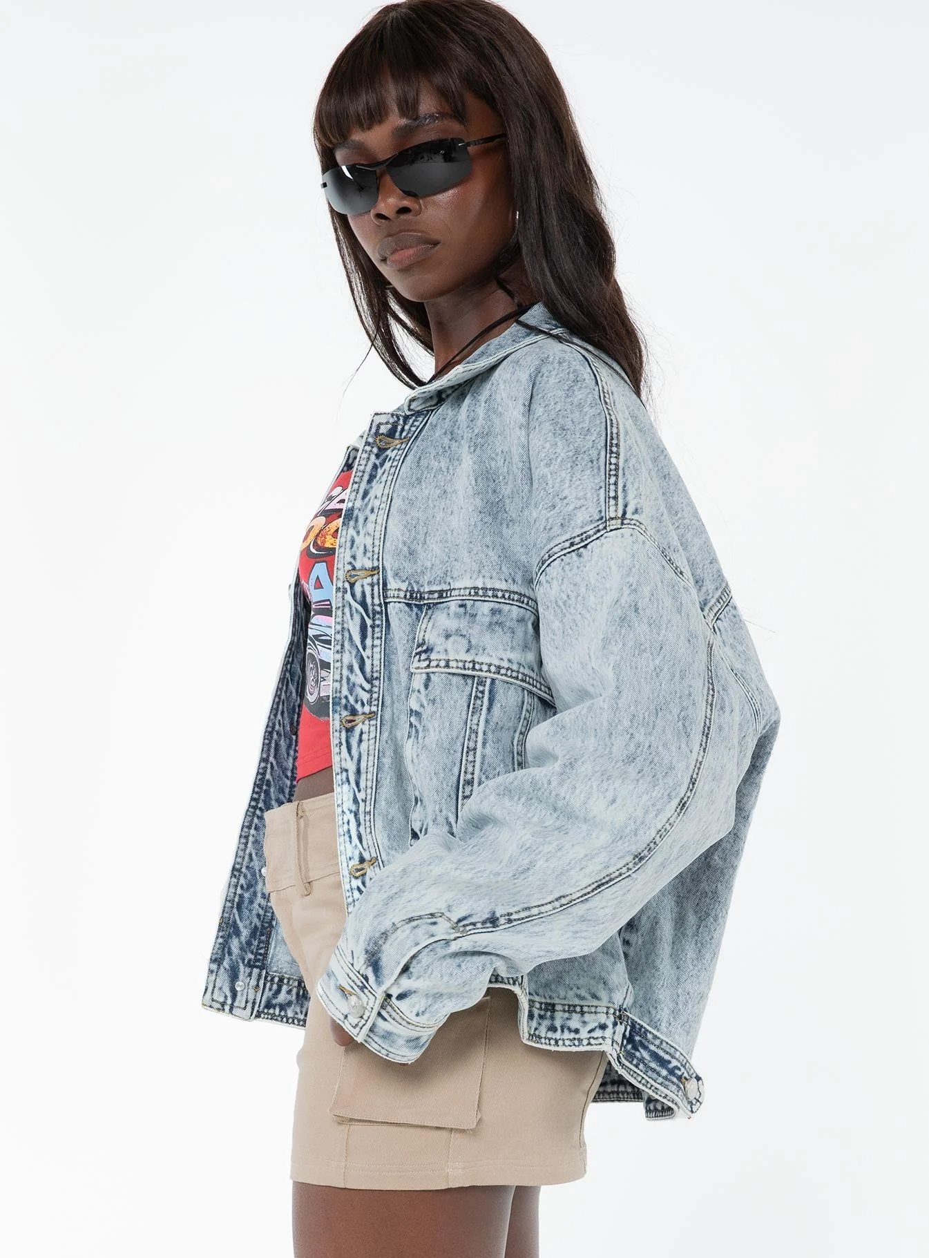 Kier Oversized Jacket Denim Light Wash - Image 4