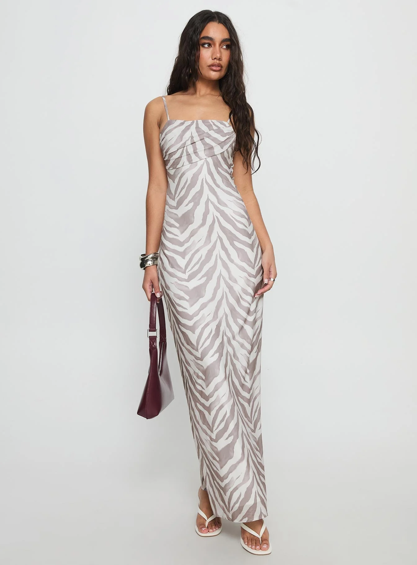 Kierra Mesh Maxi Dress Zebra - Image 2