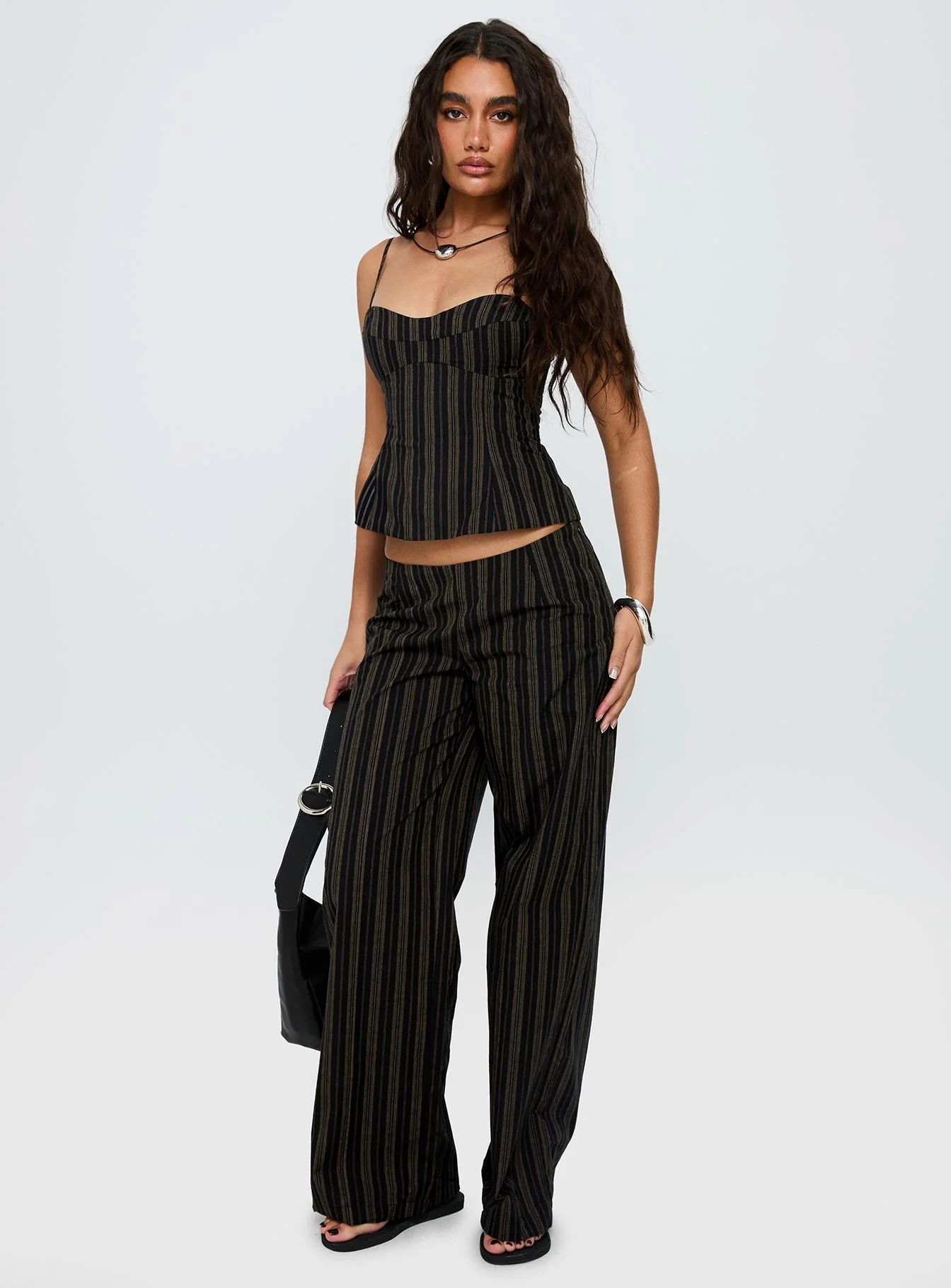 Kierstyn Corset Set Black Stripe - Image 2