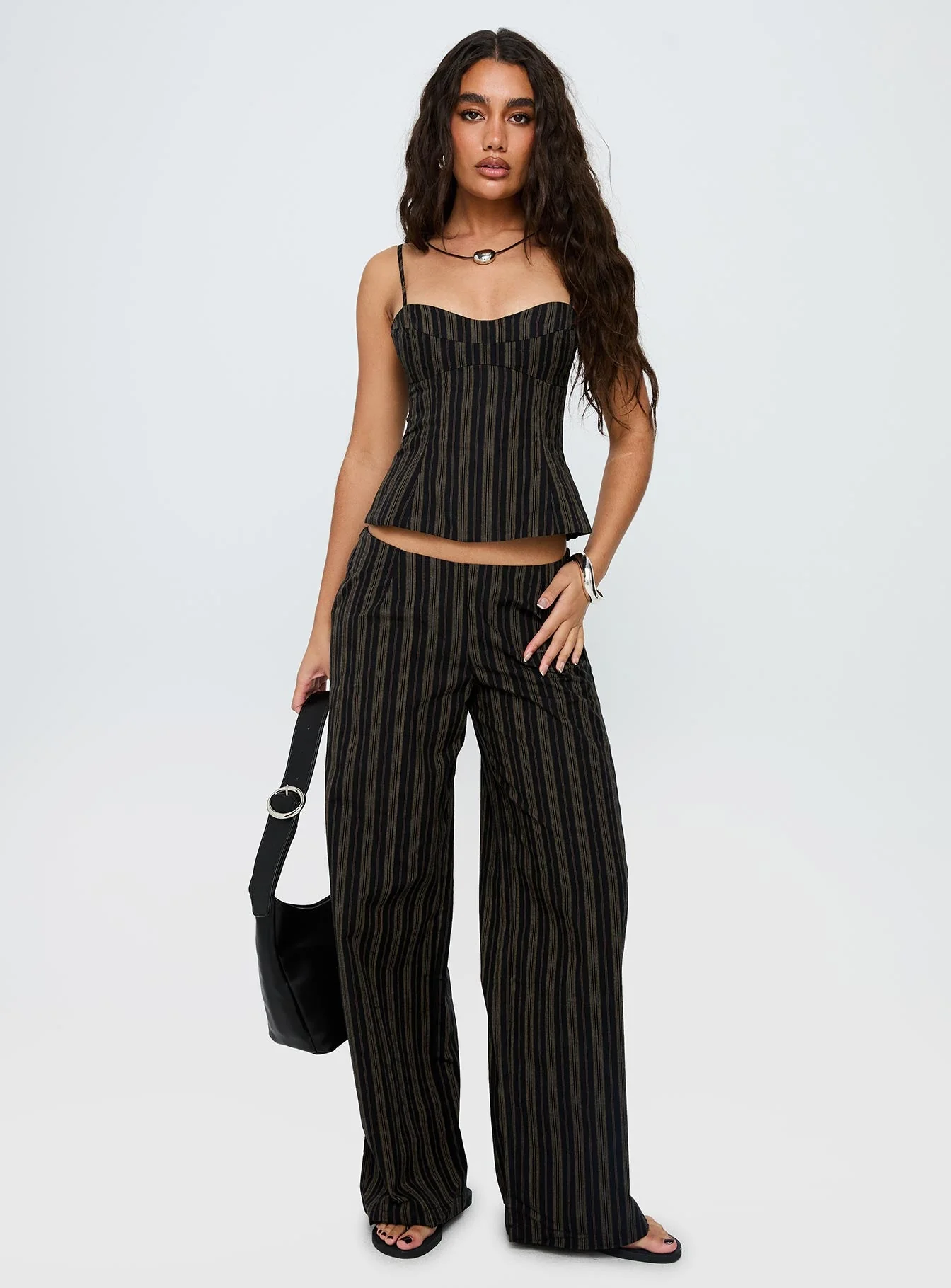 Kierstyn Corset Set Black Stripe - Image 3