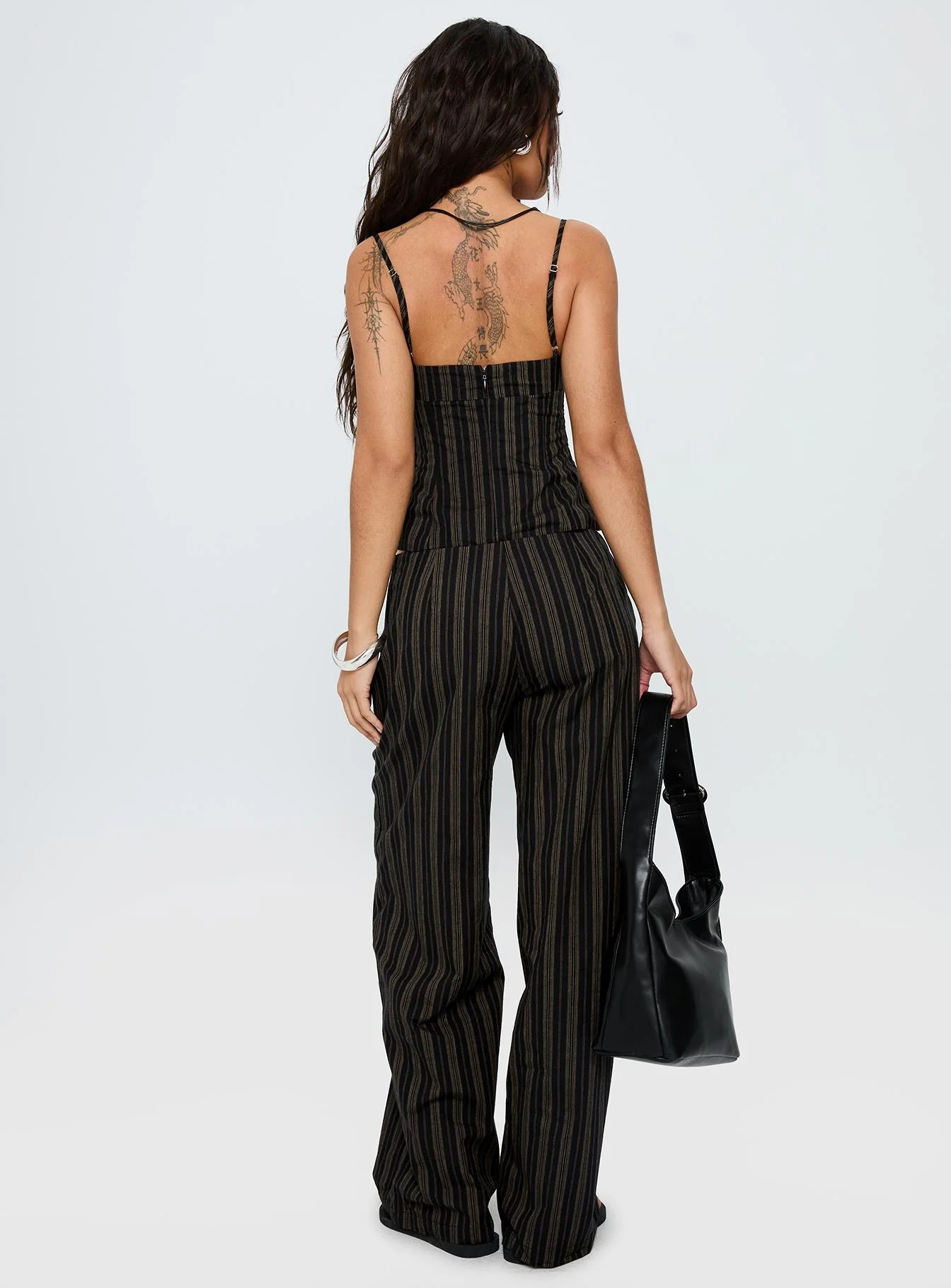 Kierstyn Corset Set Black Stripe - Image 5