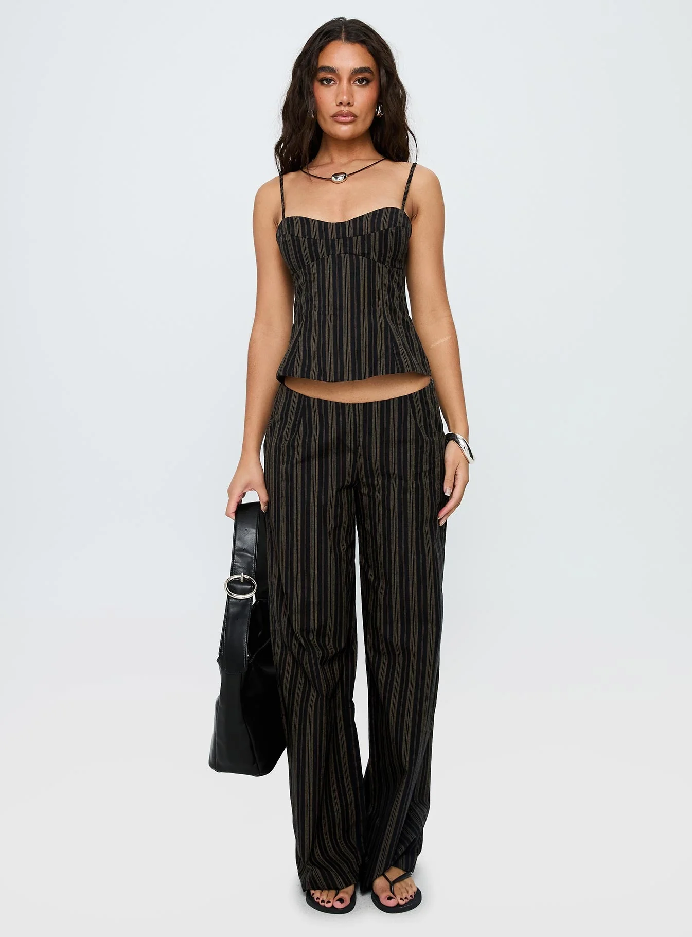 Kierstyn Corset Set Black Stripe - Image 7