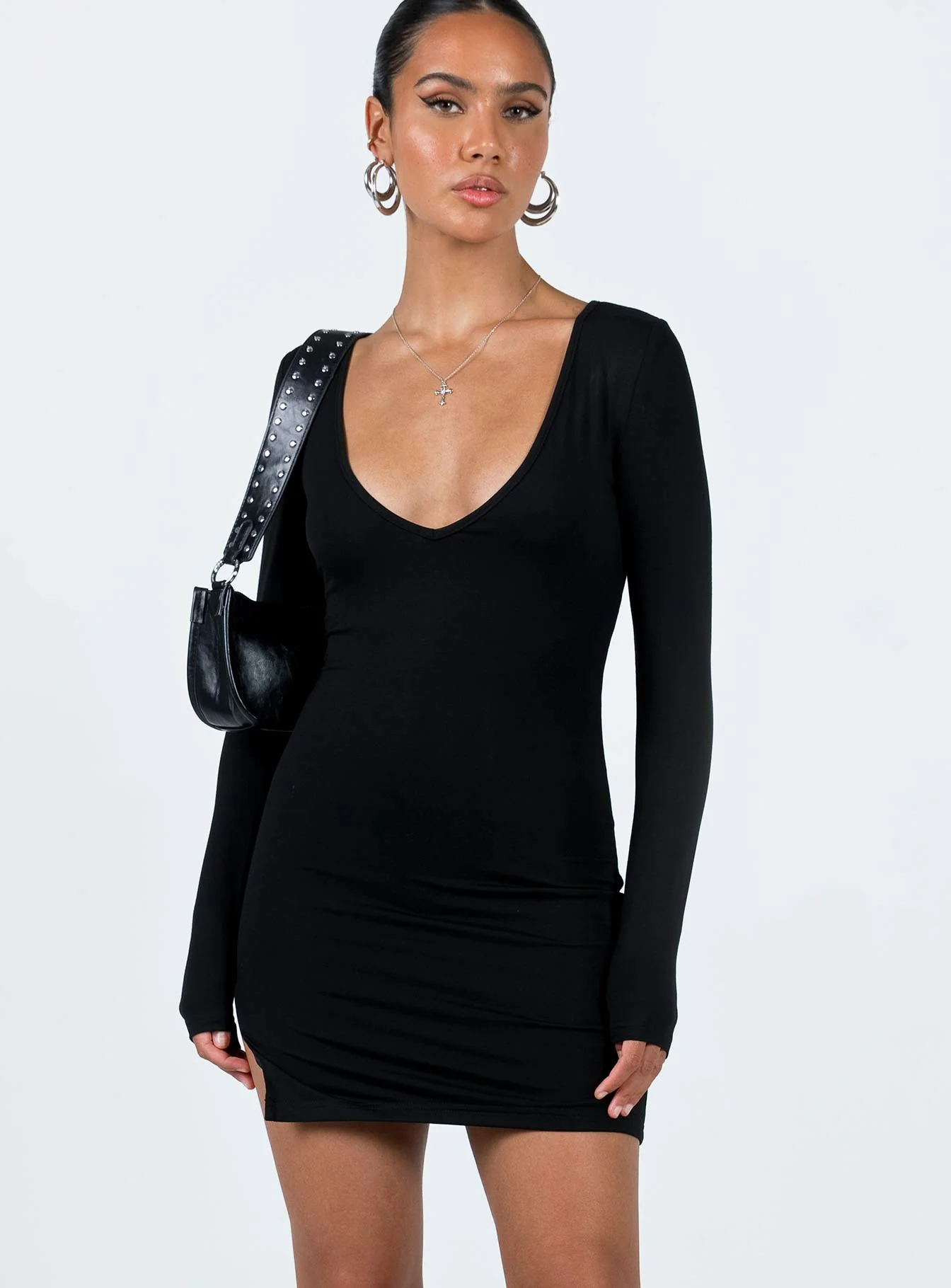 Kingsland Long Sleeve Mini Dress Black - Image 2