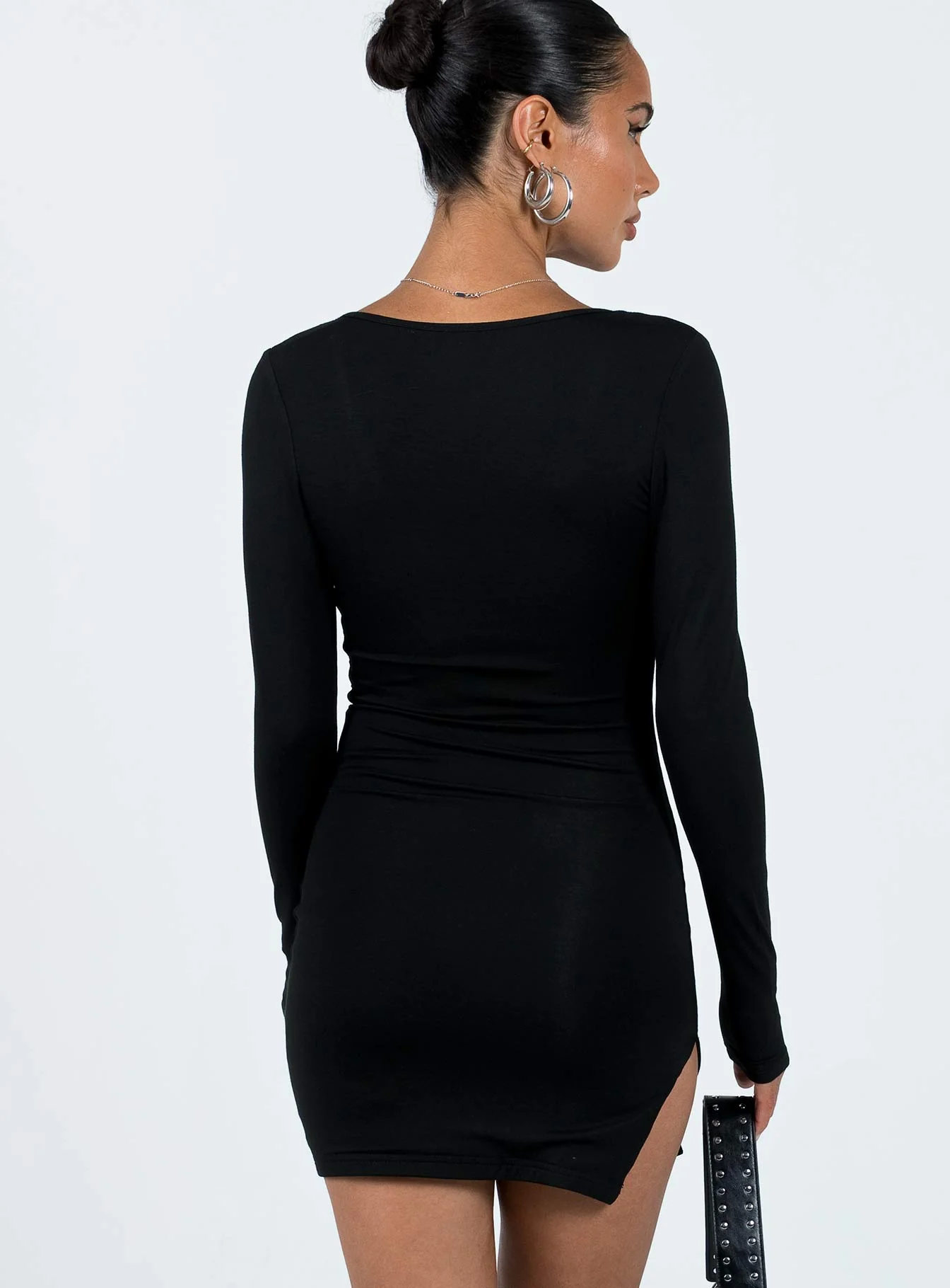 Kingsland Long Sleeve Mini Dress Black - Image 5