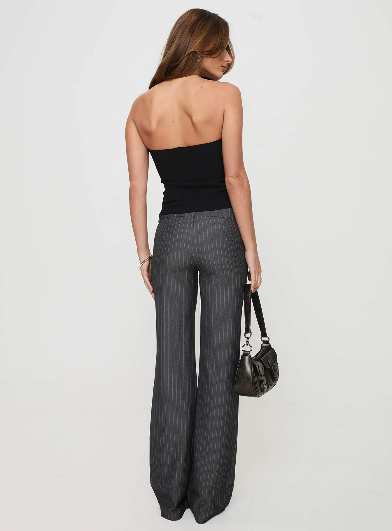 Kinkirk Flared Pants Grey Pinstripe Petite - Image 5