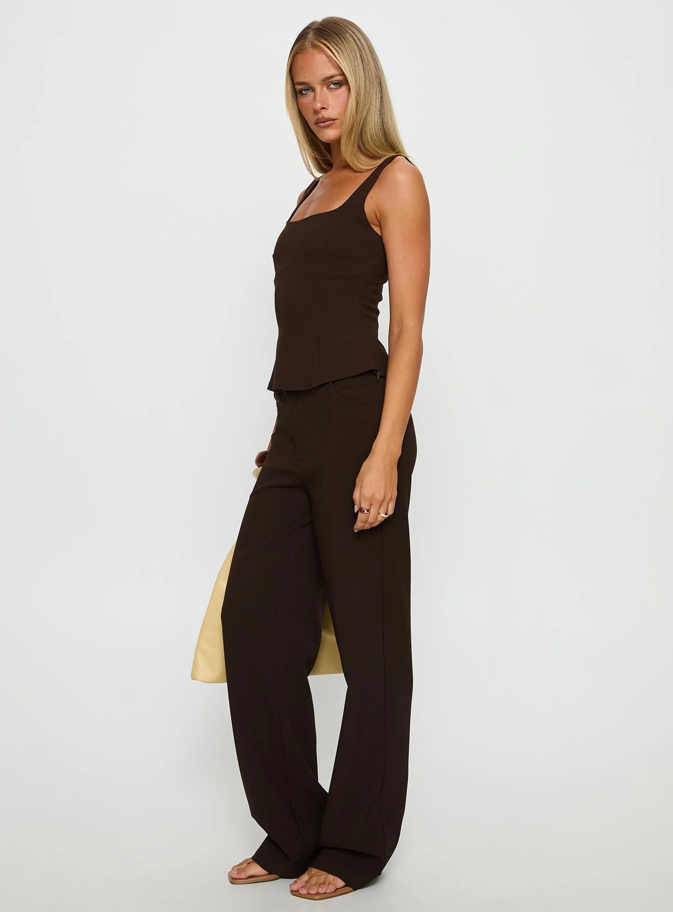 Kinsie Tailored Pants Brown - Image 4