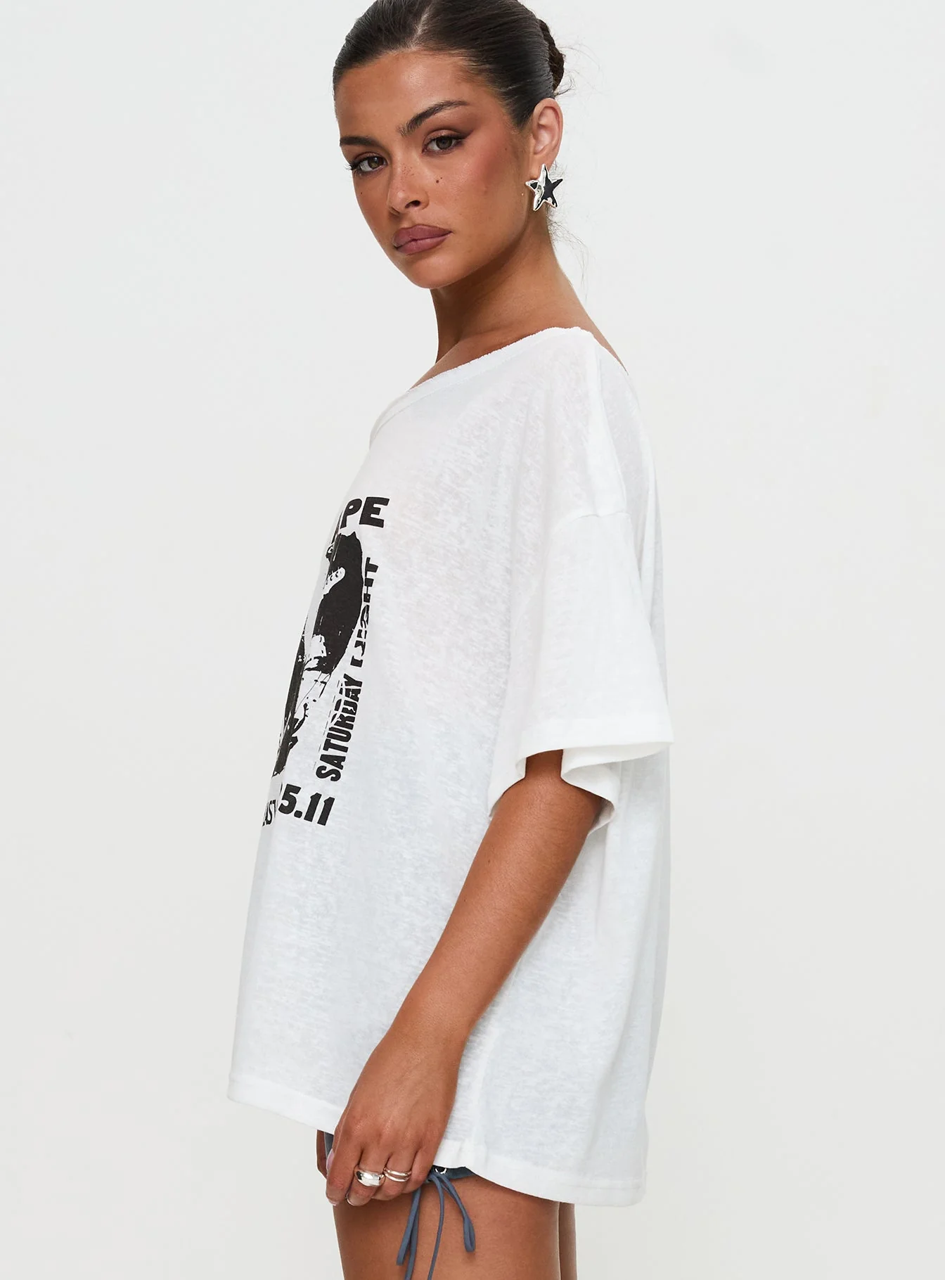 Kippa Off The Shoulder Tee White - Image 7