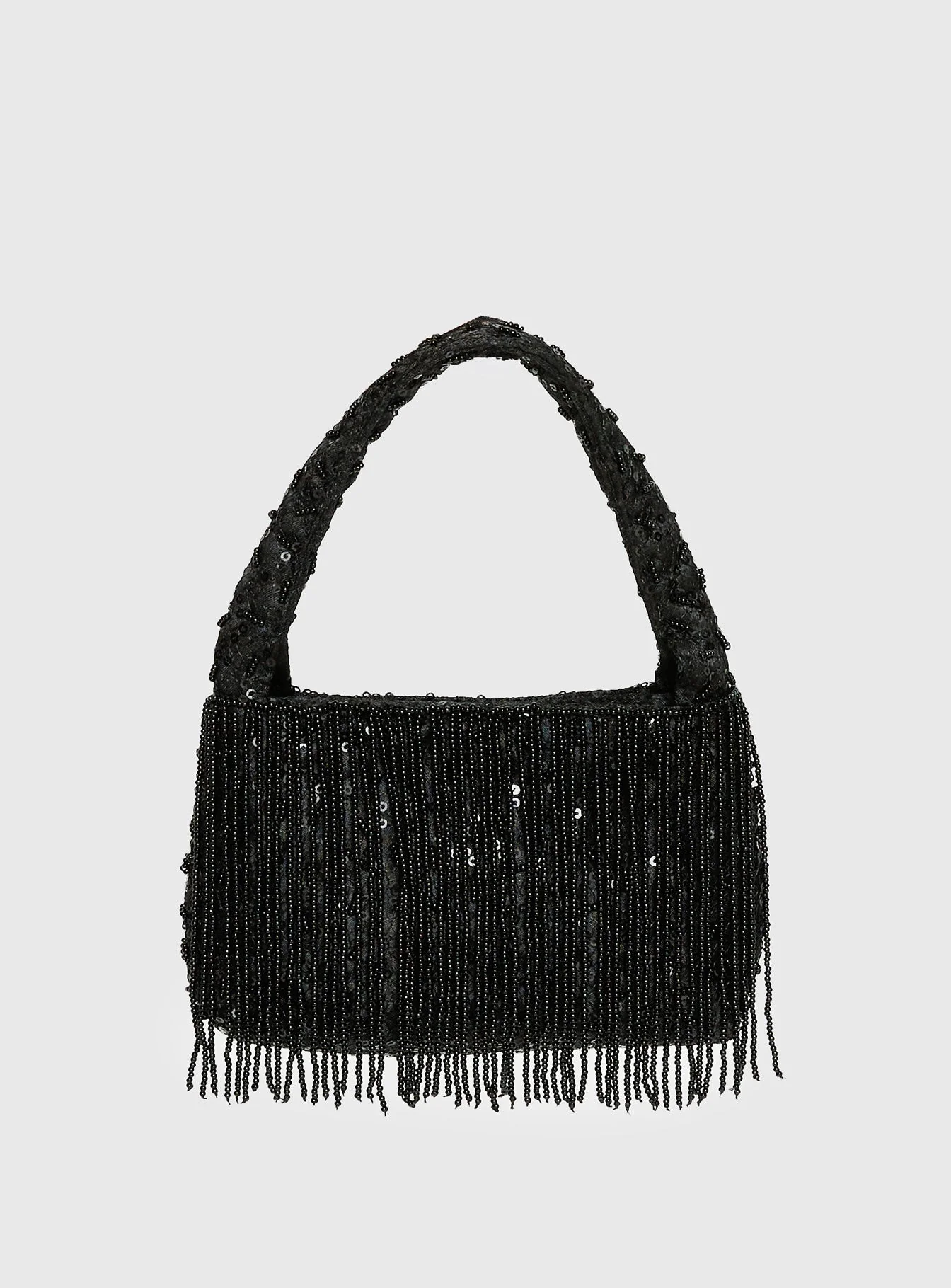 Kiss Goodbye Beaded Tassel Bag Black - Image 2