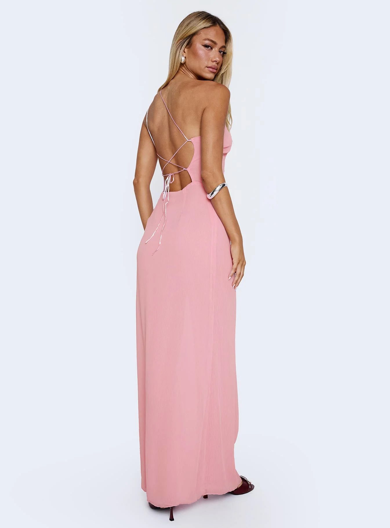 Kiss Of Life Chiffon Maxi Dress Pink - Image 9
