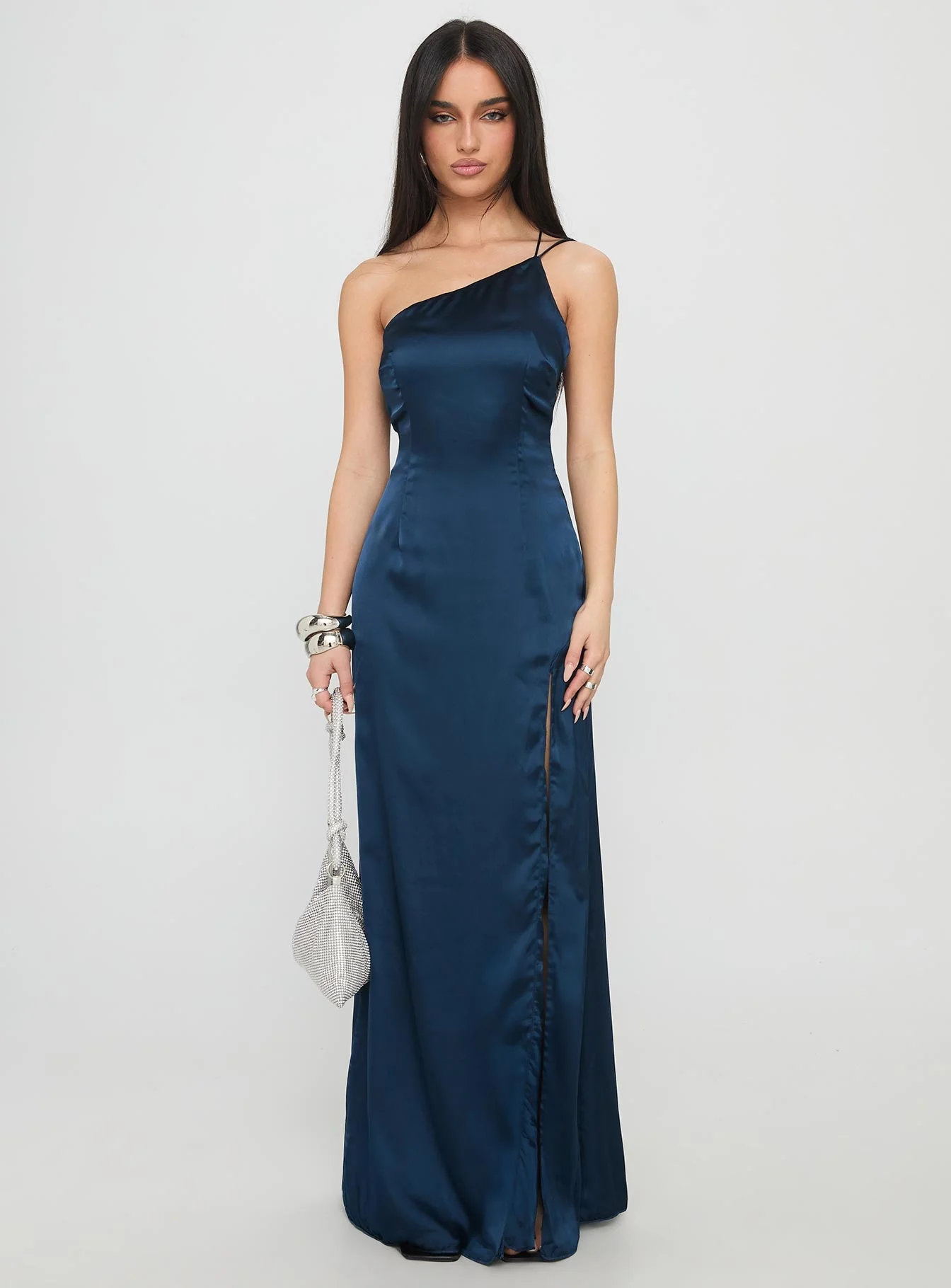 Kiss Of Life Satin Maxi Dress Navy - Image 6