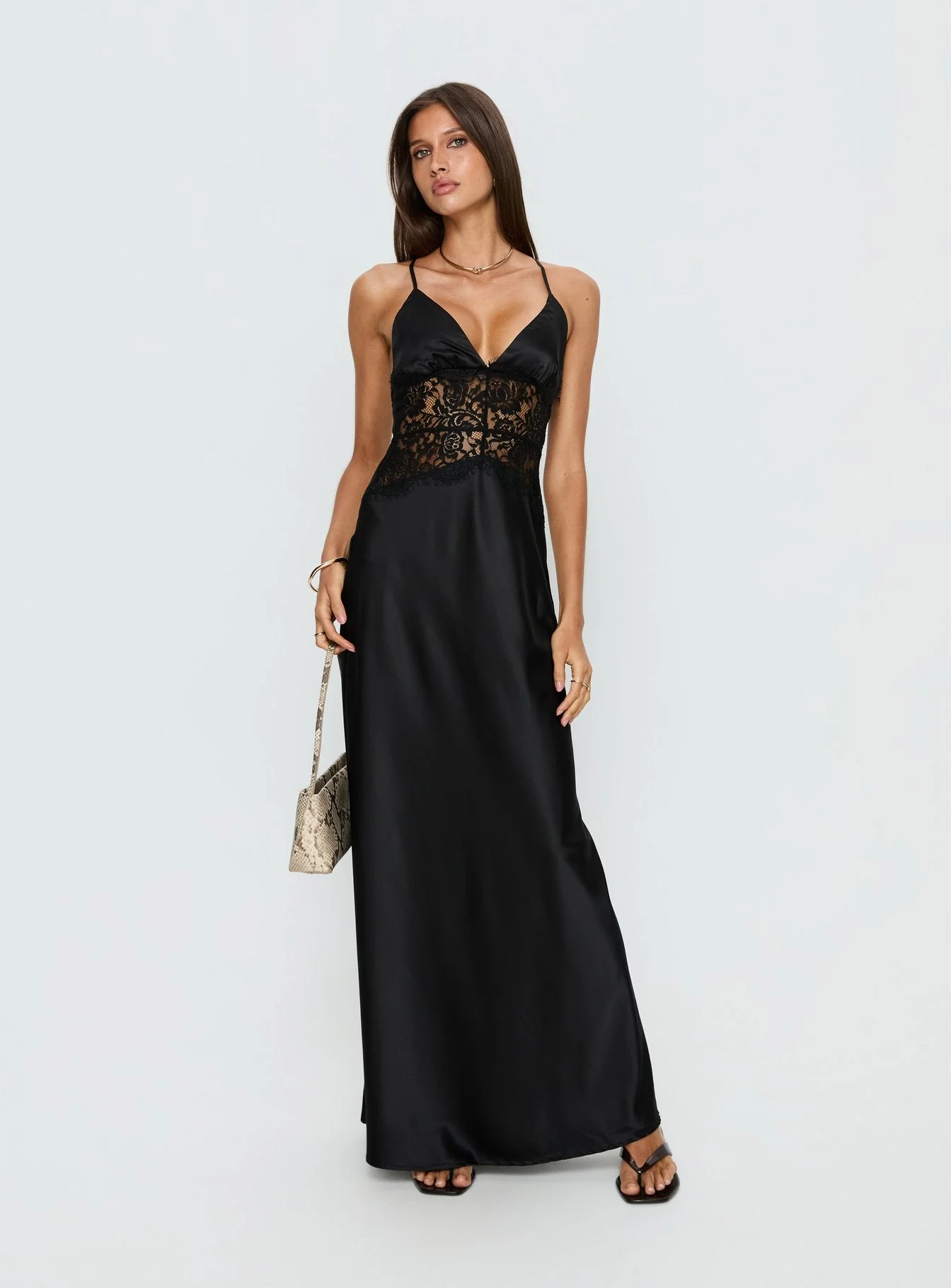 Klairee Lace Maxi Dress Black - Image 3