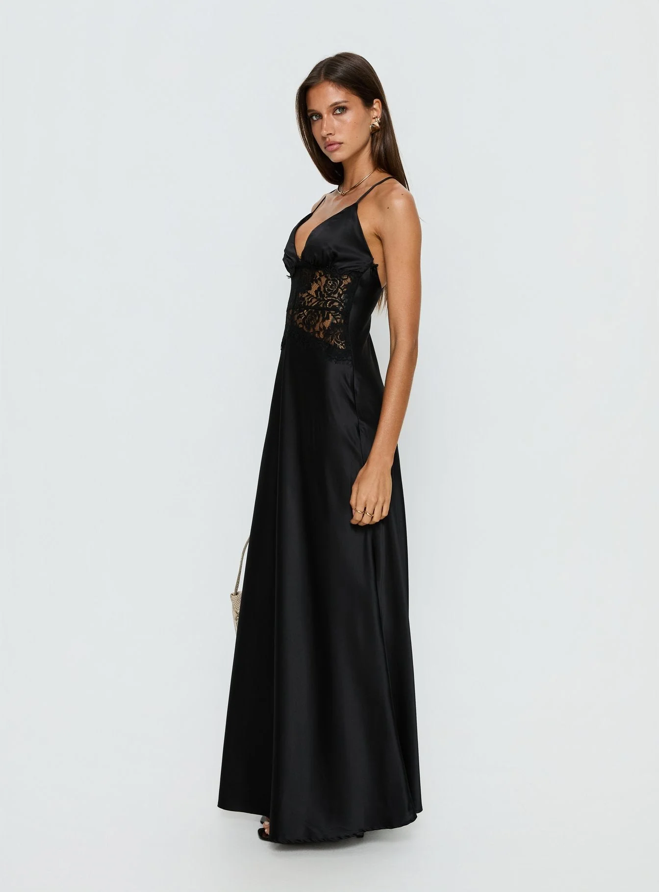 Klairee Lace Maxi Dress Black - Image 4