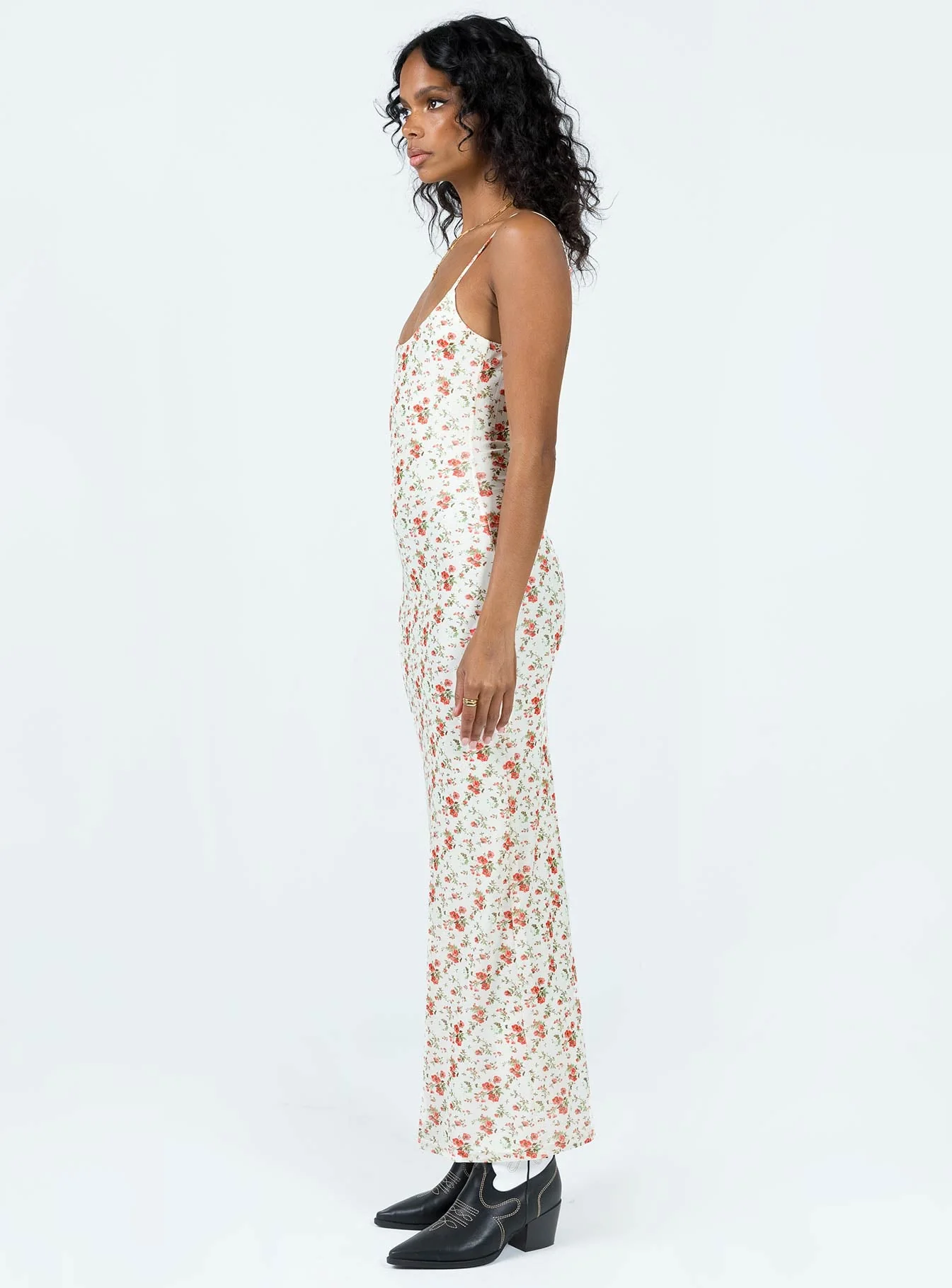 Knox Maxi Dress Beige Floral - Image 4
