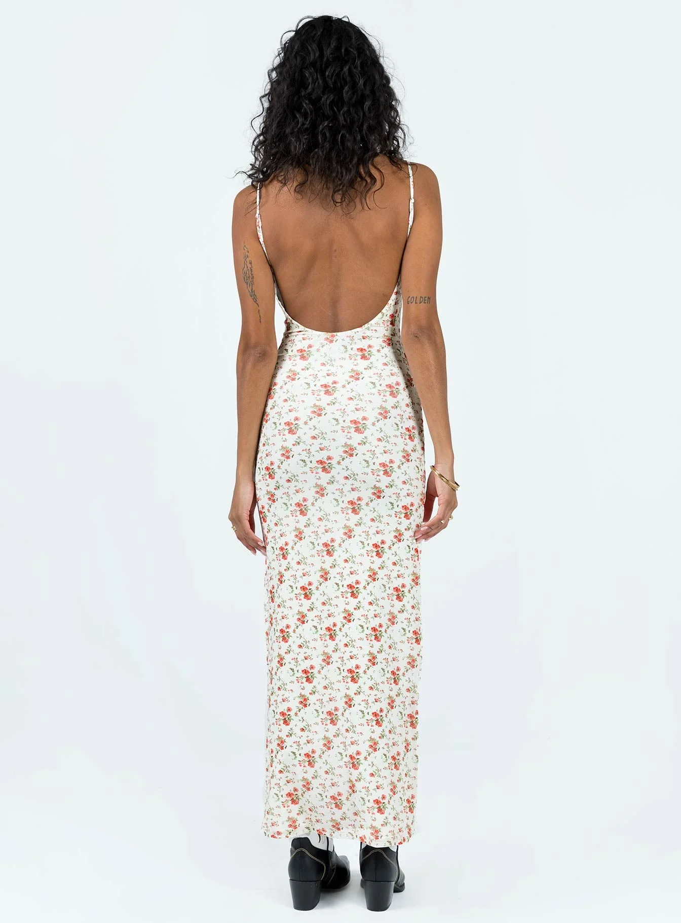Knox Maxi Dress Beige Floral - Image 5