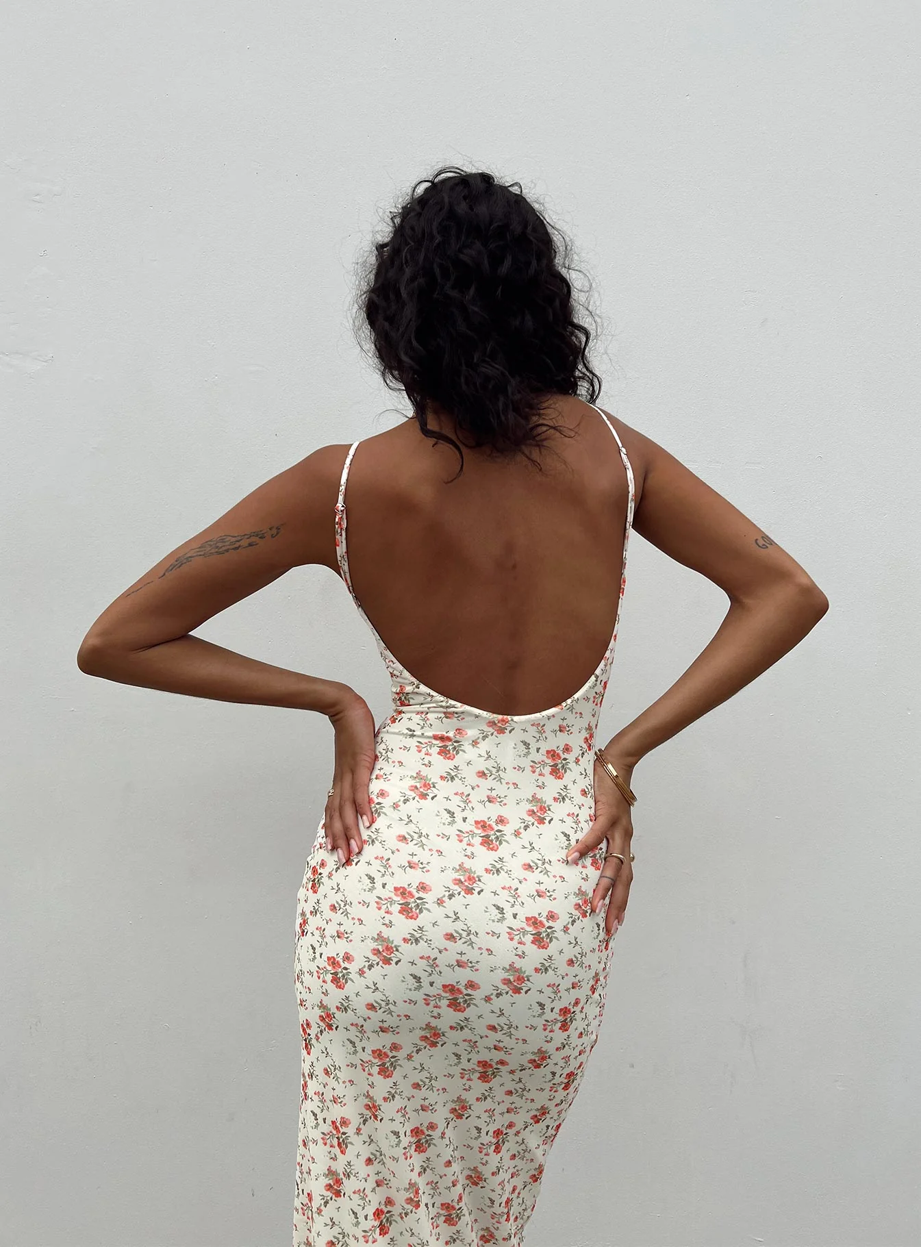 Knox Maxi Dress Beige Floral - Image 7