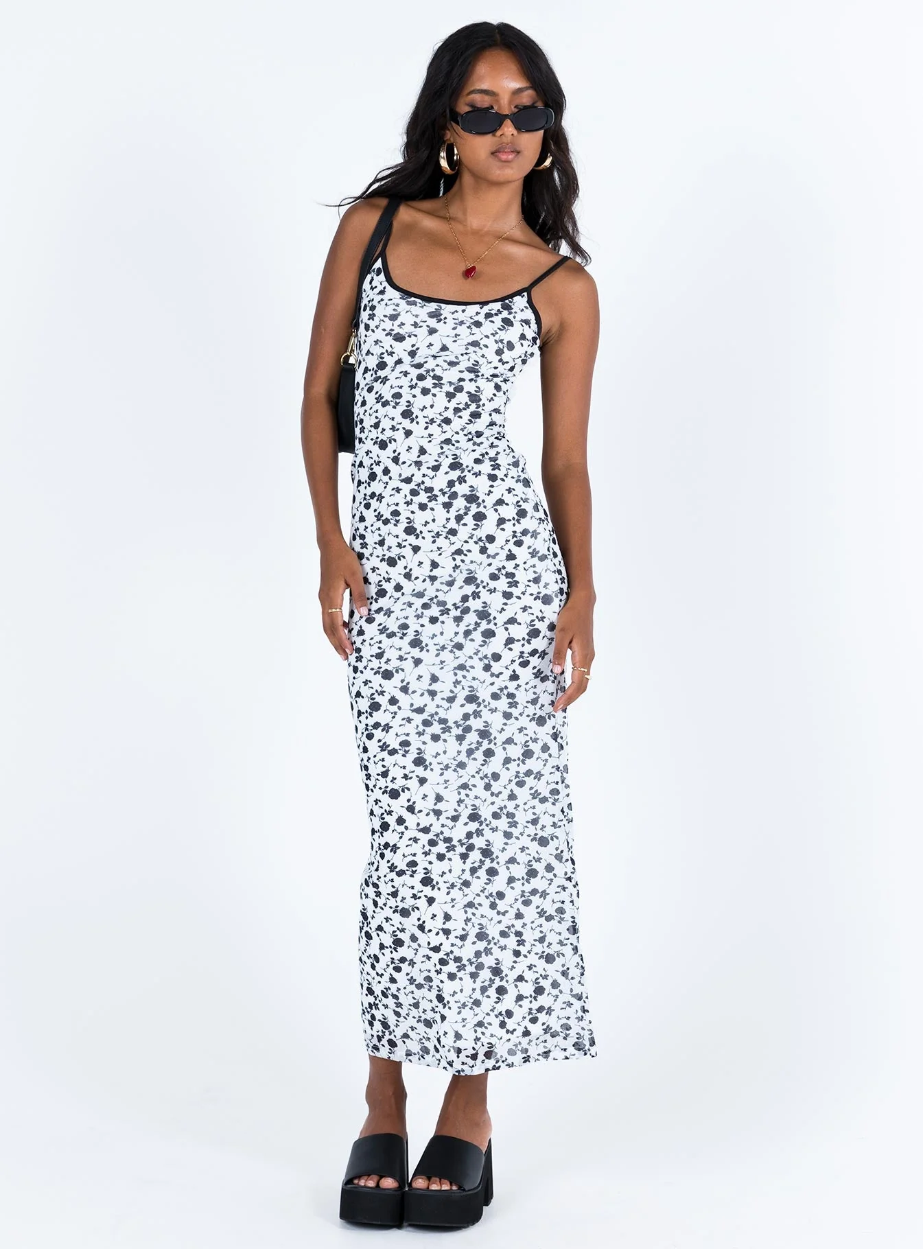 Knox Maxi Dress White / Black Floral - Image 2