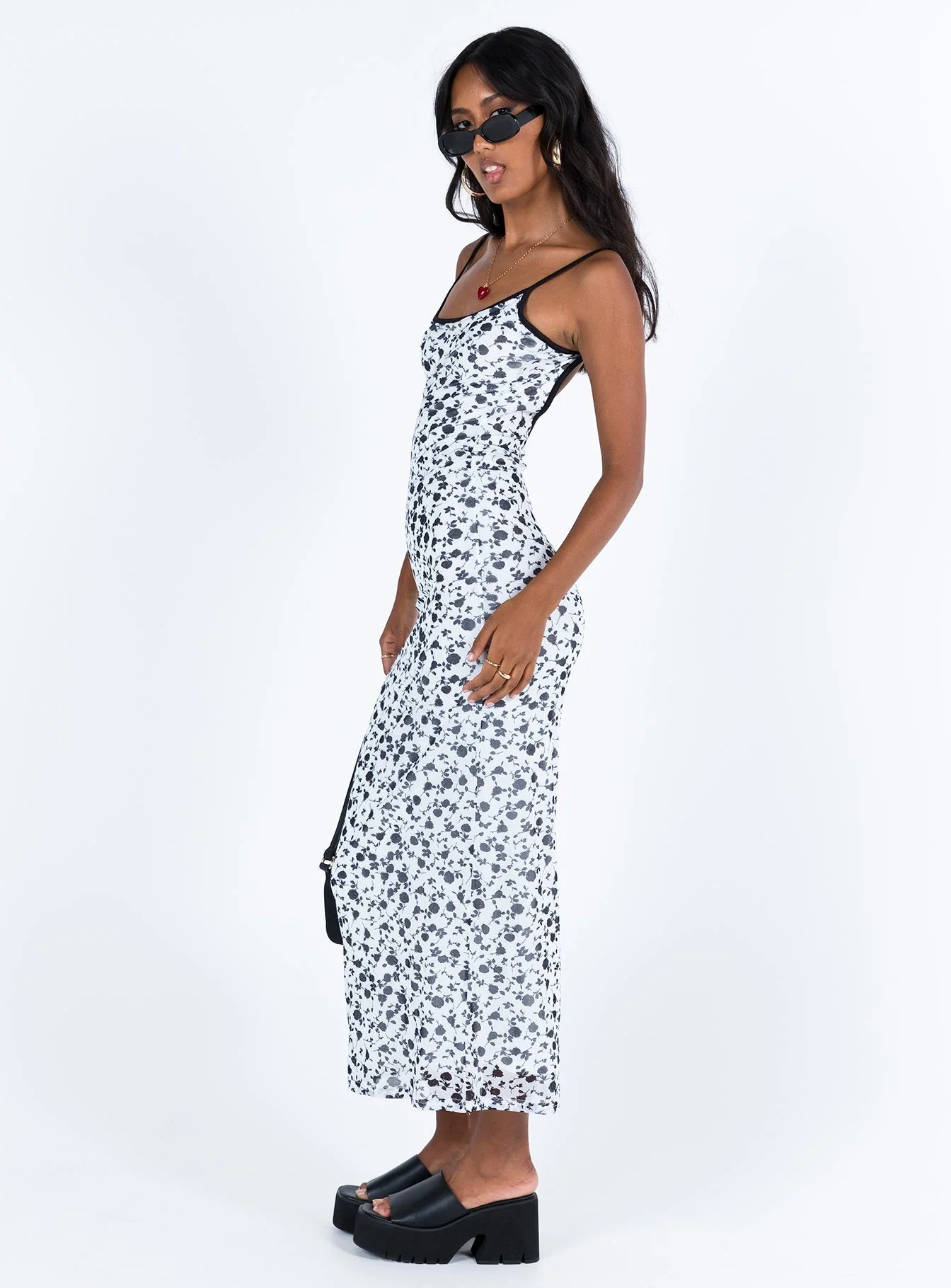 Knox Maxi Dress White / Black Floral - Image 4