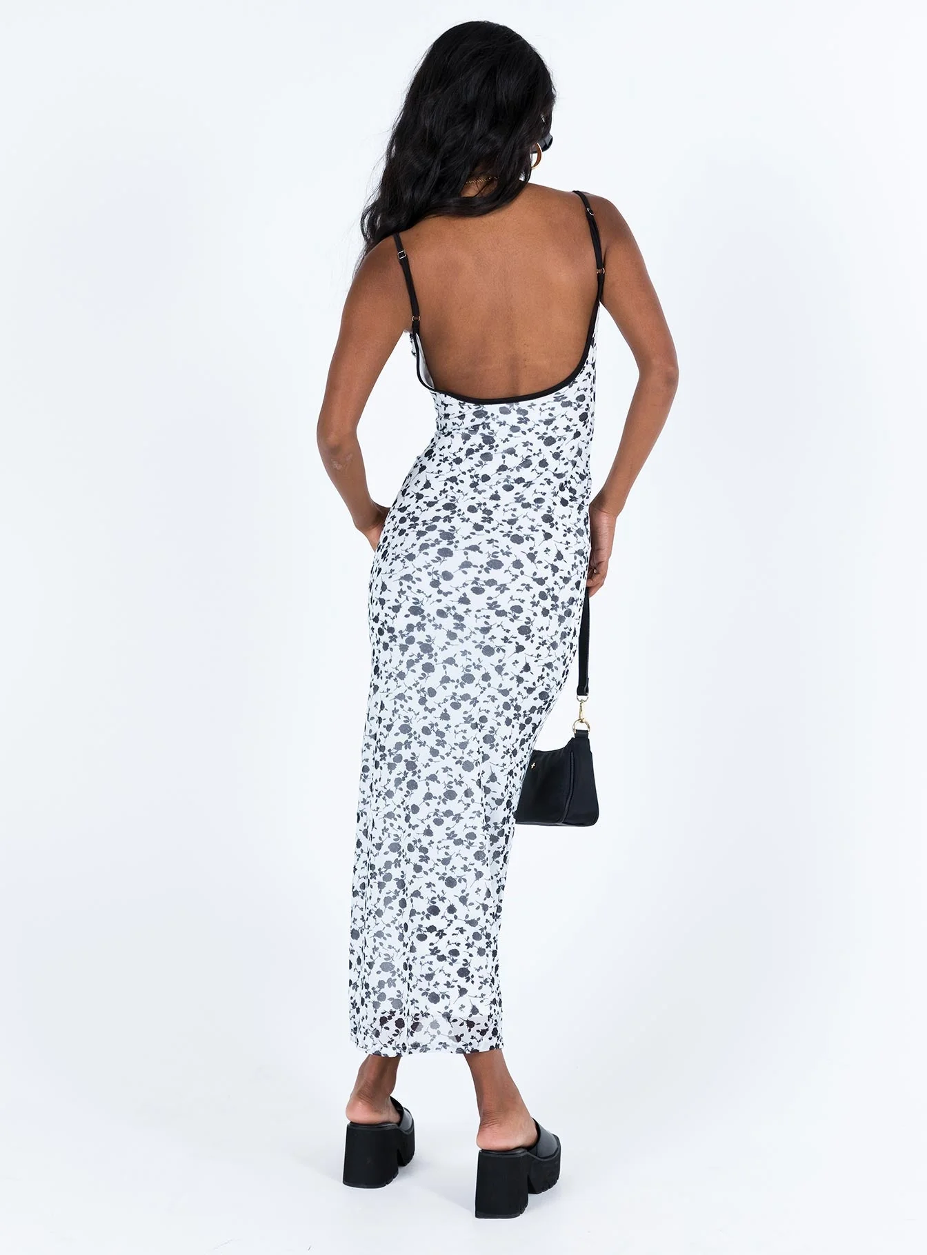 Knox Maxi Dress White / Black Floral - Image 5