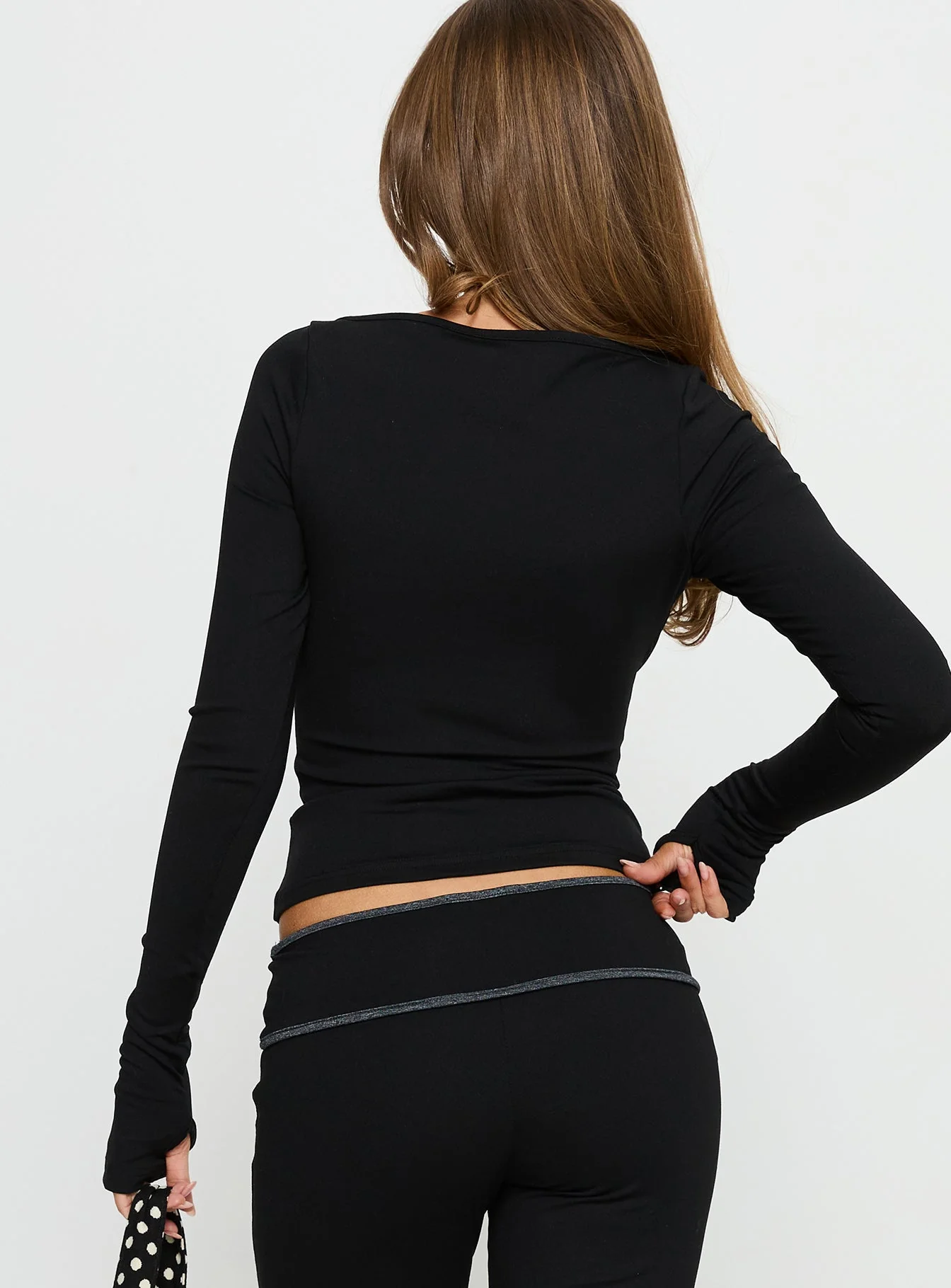 Kobee Jersey Long Sleeve Layering Top Black - Image 5