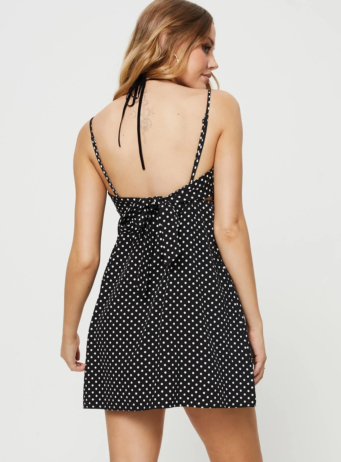 Koko Mini Dress Black Polka Dot - Image 5