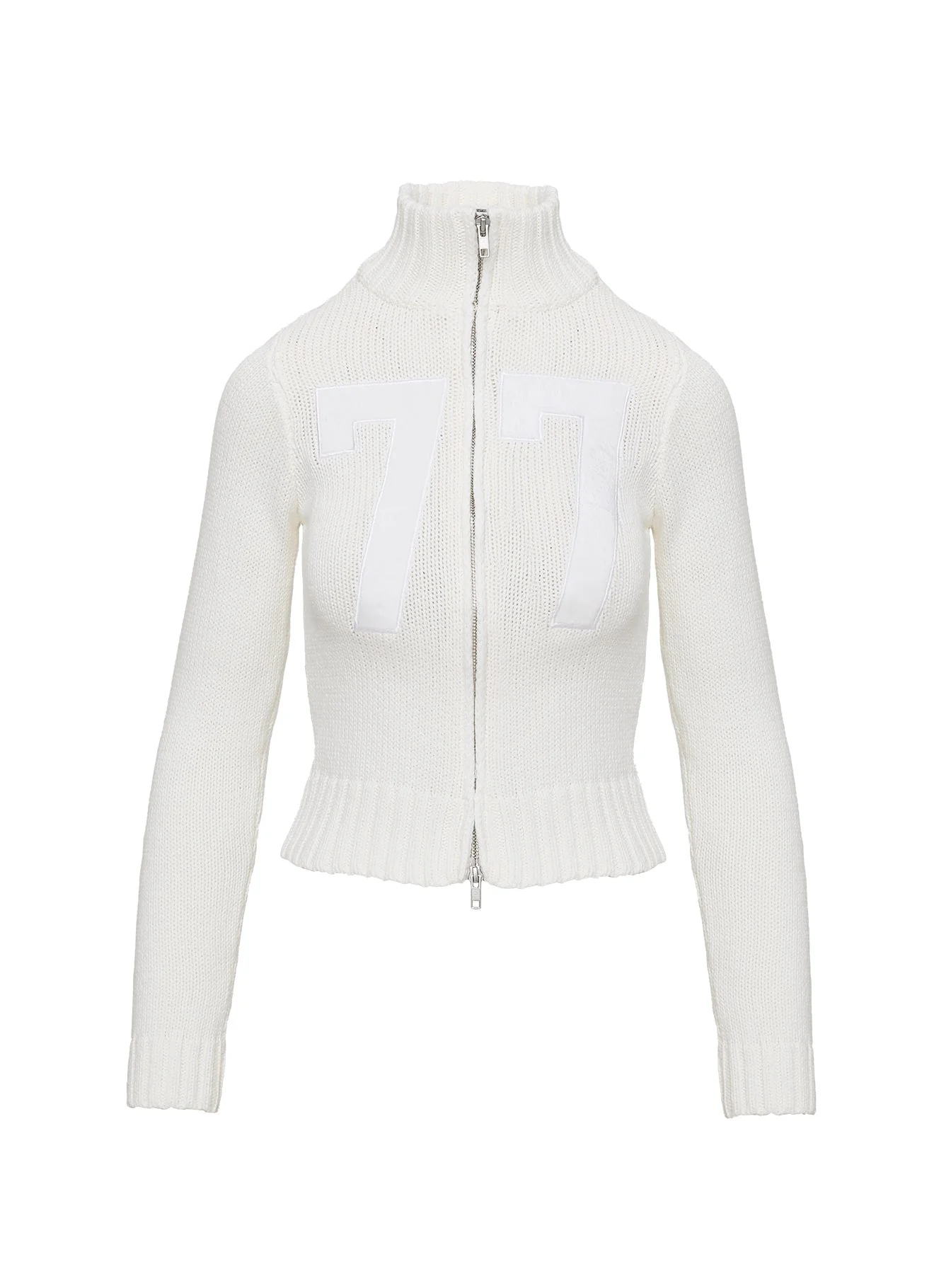 Nylah Zip Up Knit Jacket White - Image 7
