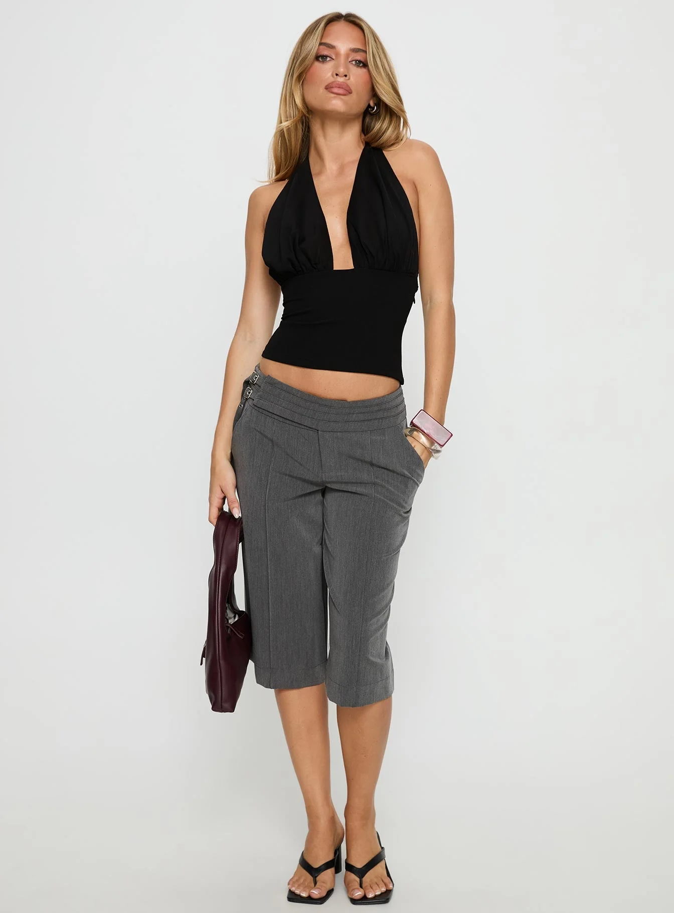 Korienna Halter Chiffon Top Black - Image 3
