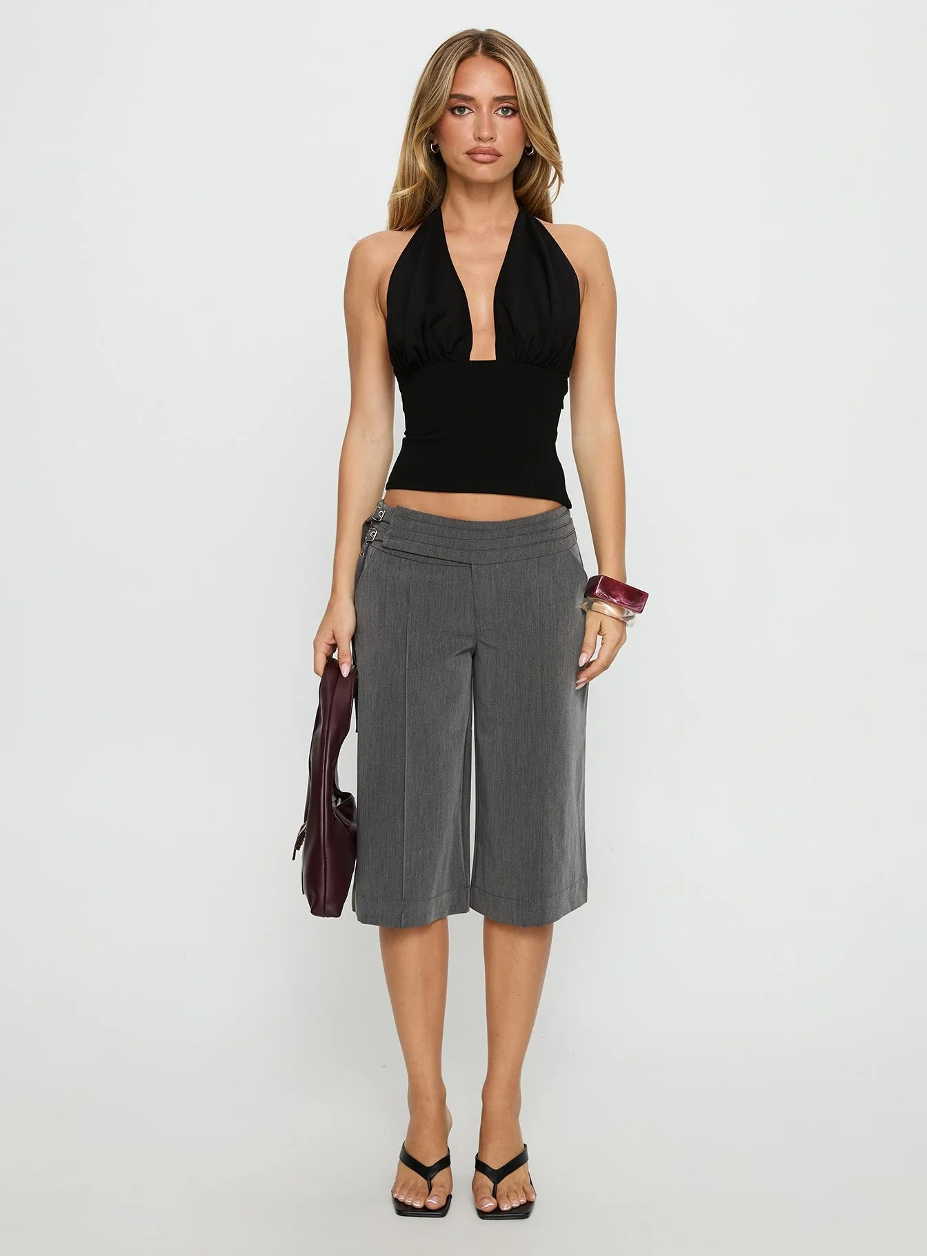 Korienna Halter Chiffon Top Black - Image 7