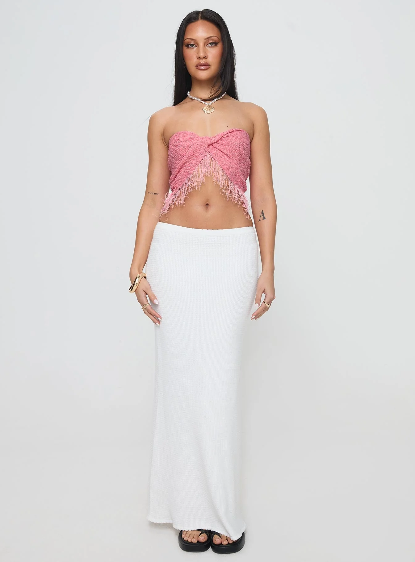 Kovac Reversible Fringe Tube Top Pink - Image 7
