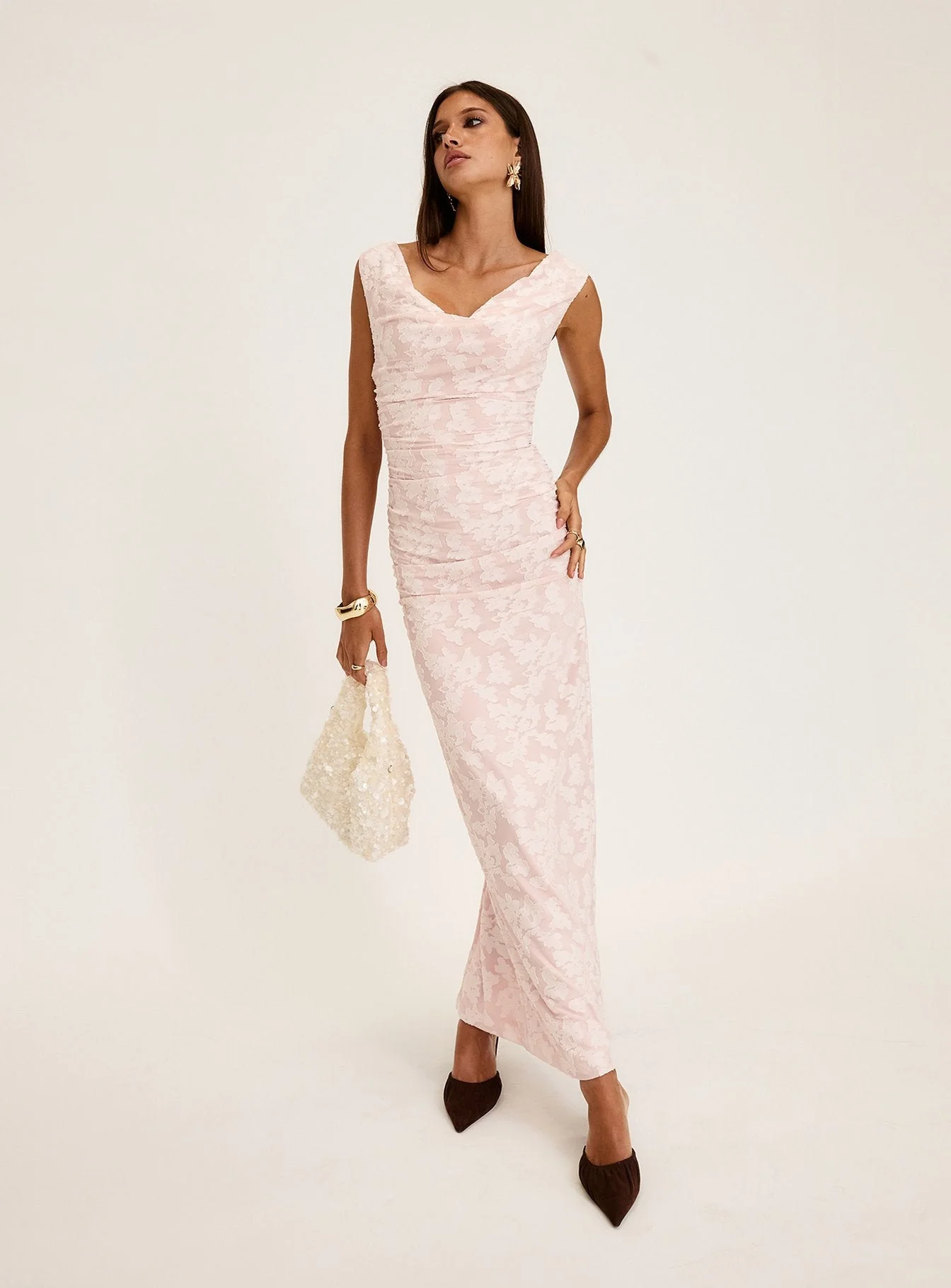 Kristeen Cowl Neck Maxi Dress Blush Pink - Image 8