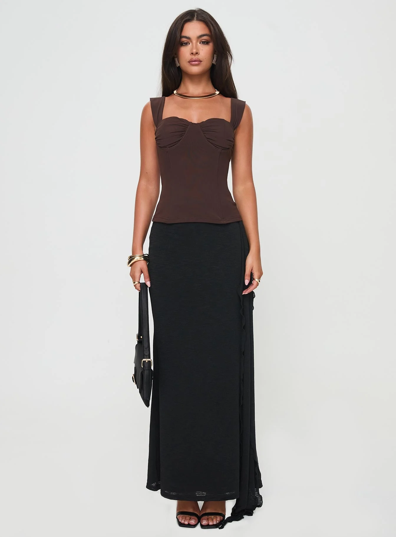 Kyrie Longline Corset Top Brown - Image 7