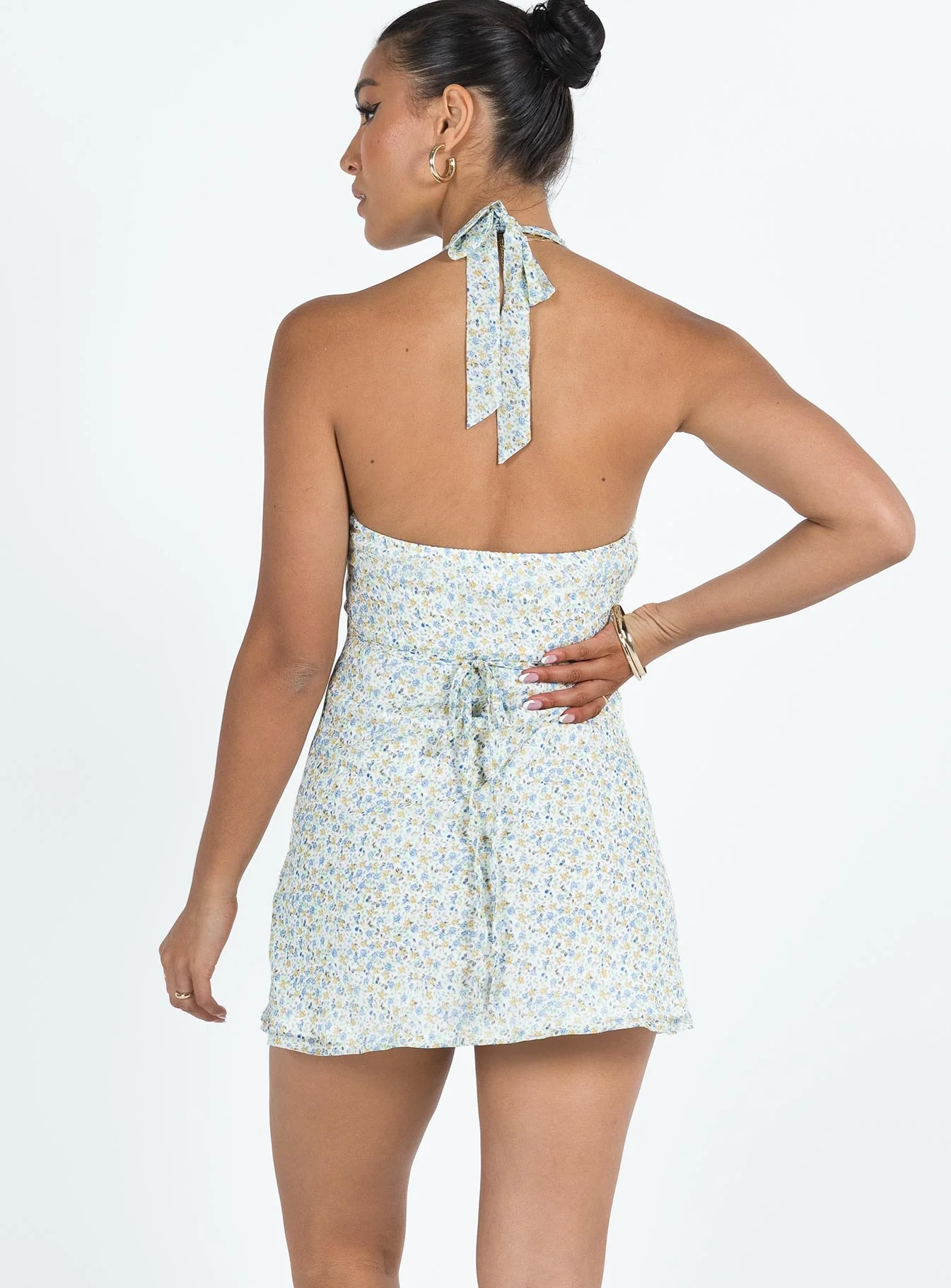 Ladlin Mini Dress Yellow Floral - Image 5