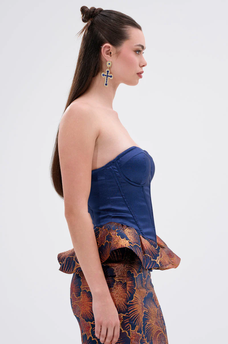 LADY LUX PEPLUM BROCADE CORSET TOP - Image 3