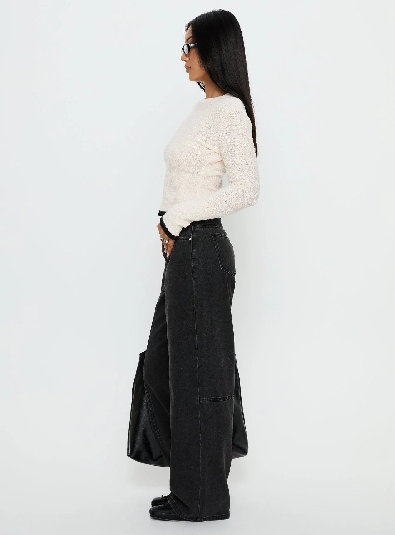 Lando Low Rise Straight Leg Jeans Washed Black - Image 5