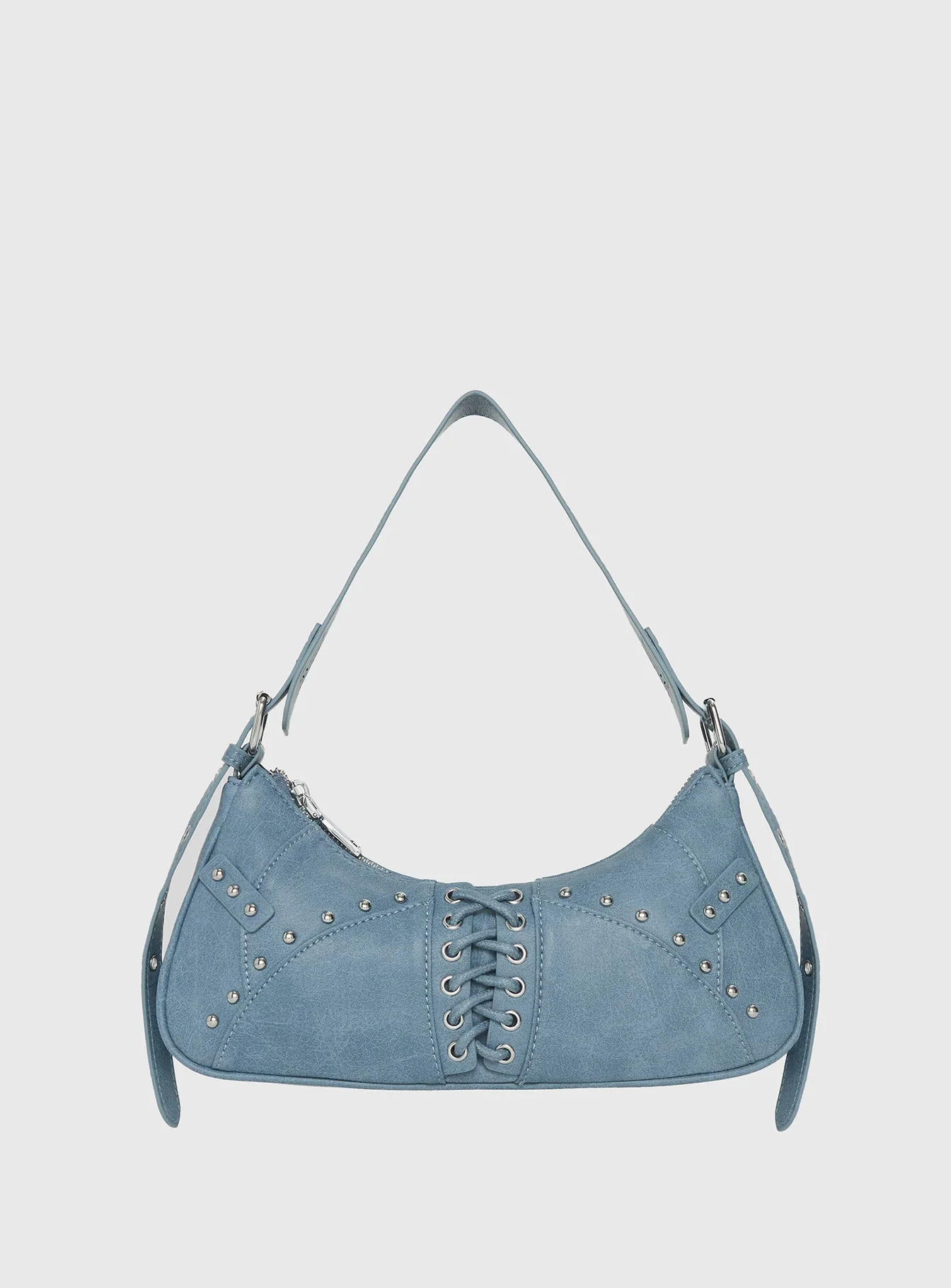 Langston Tie-Up Detail Shoulder Bag Blue - Image 2