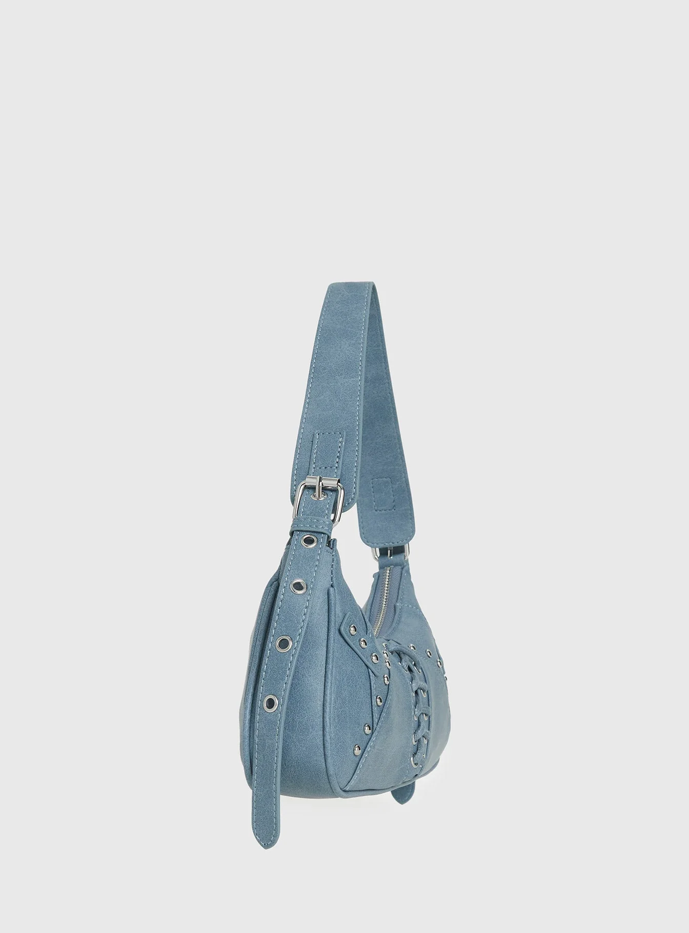 Langston Tie-Up Detail Shoulder Bag Blue - Image 4