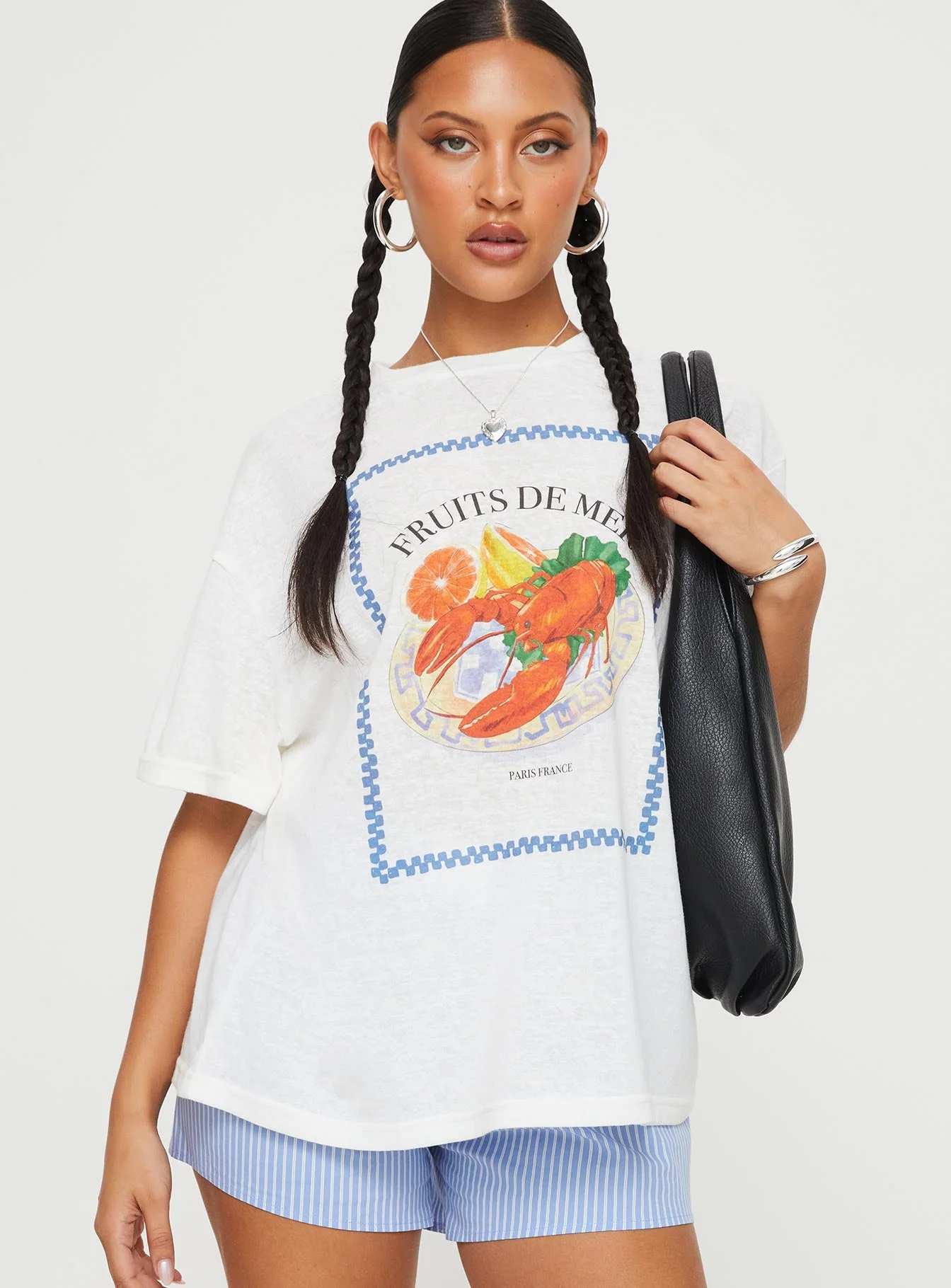 Larry Lobster Oversized Tee White - Image 2