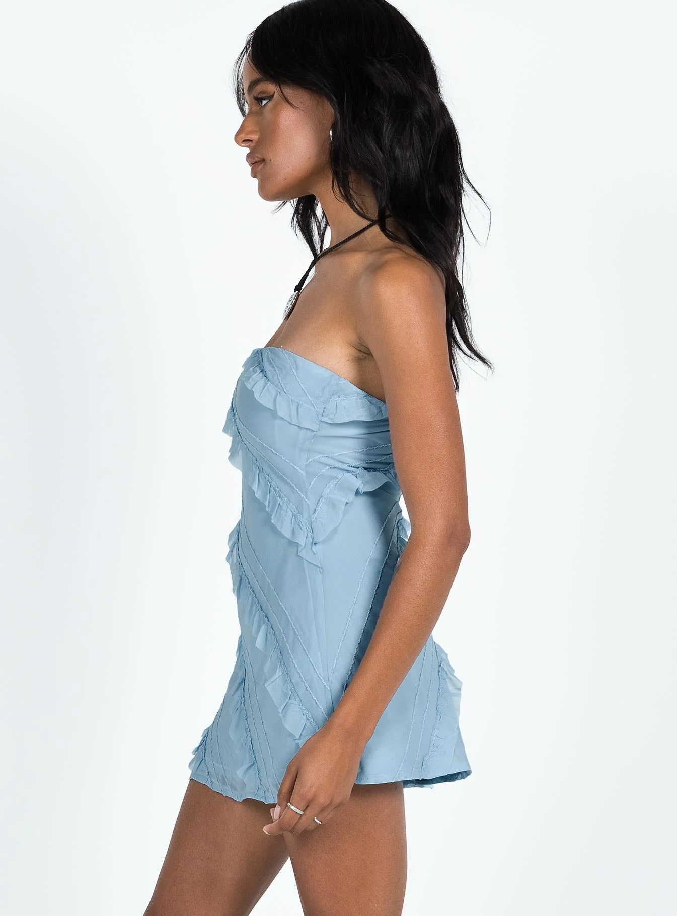 Lars Strapless Mini Dress Blue - Image 4