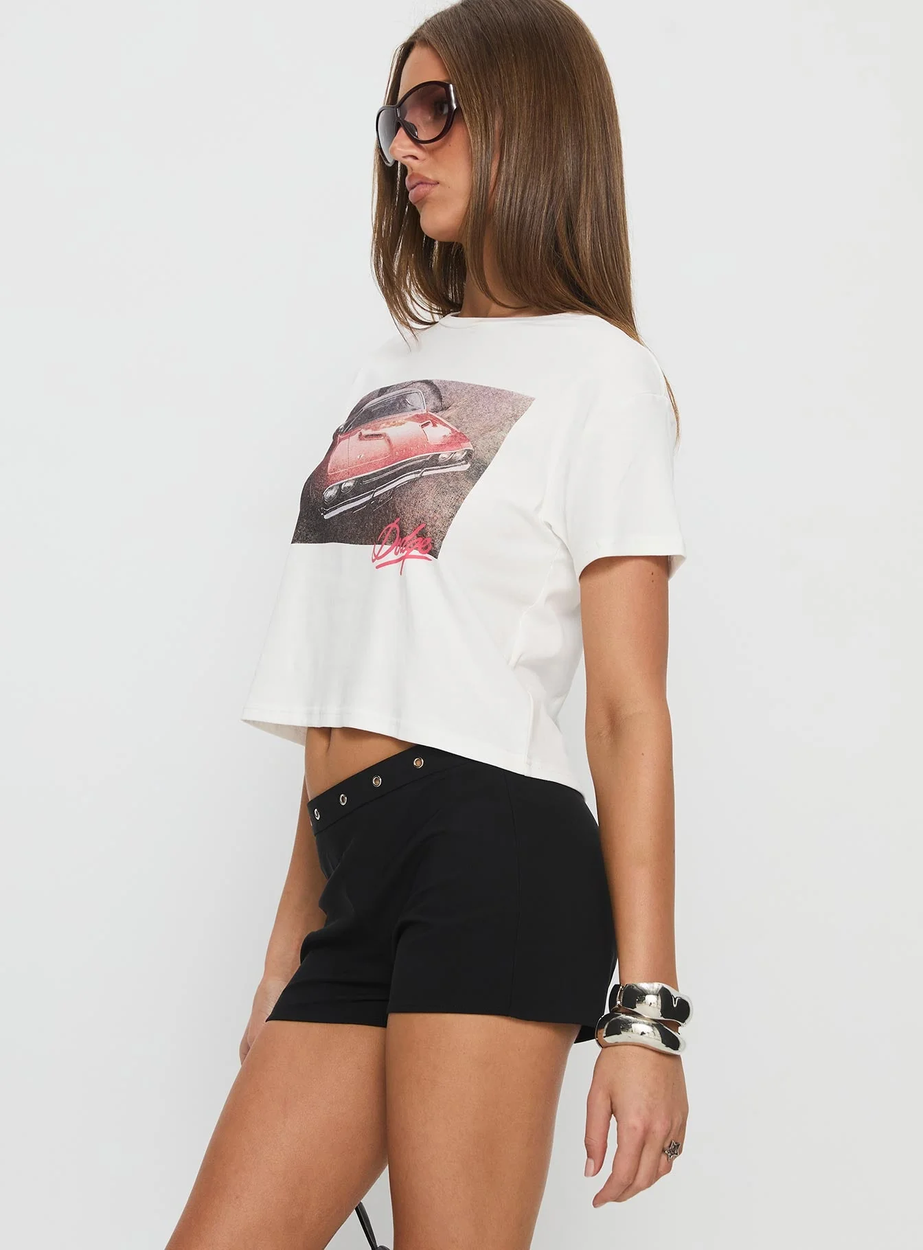 Last Minute Eyelet Shorts Black - Image 5